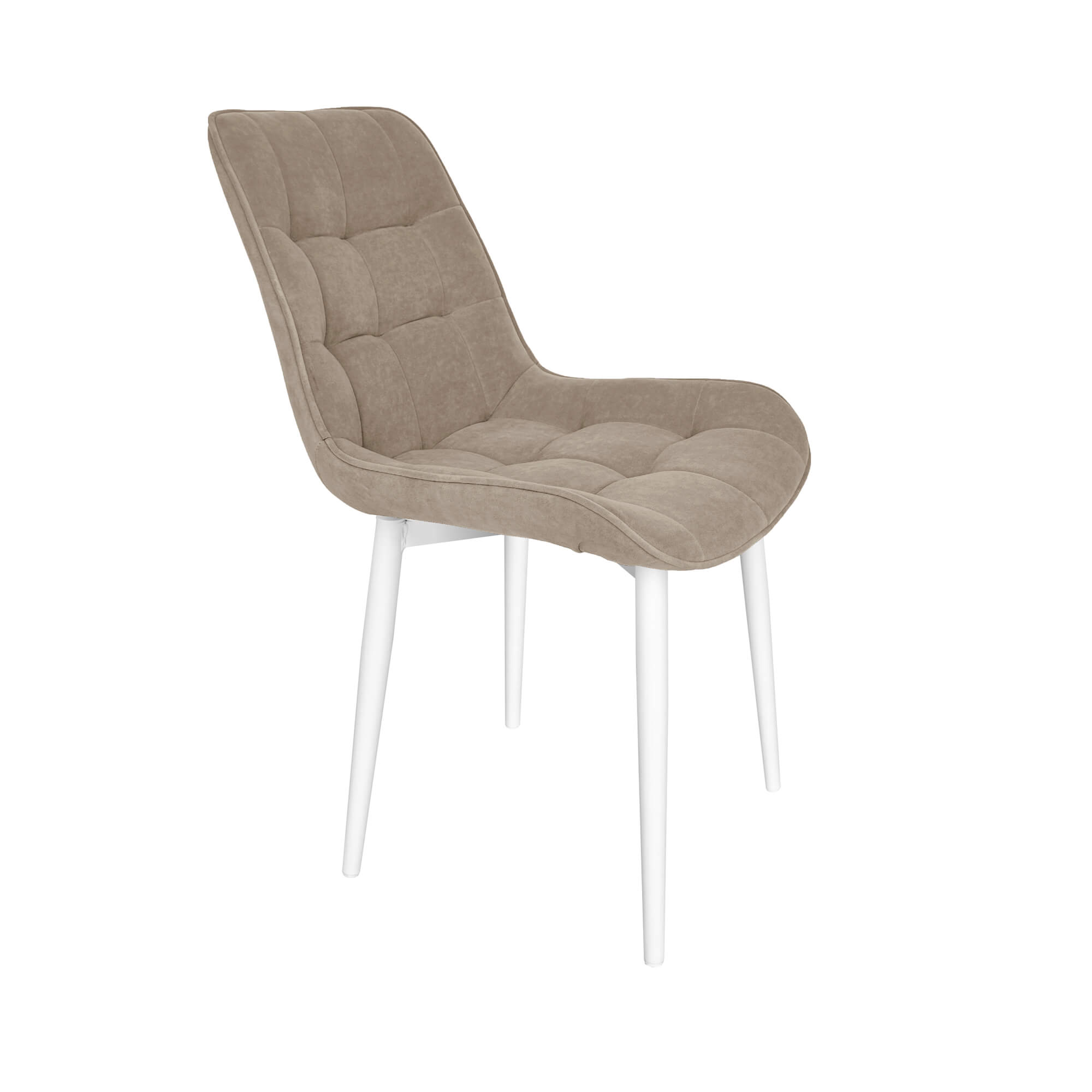 Стул интерьерный "Бостон" белый/меген 10 (бежево-коричневый)