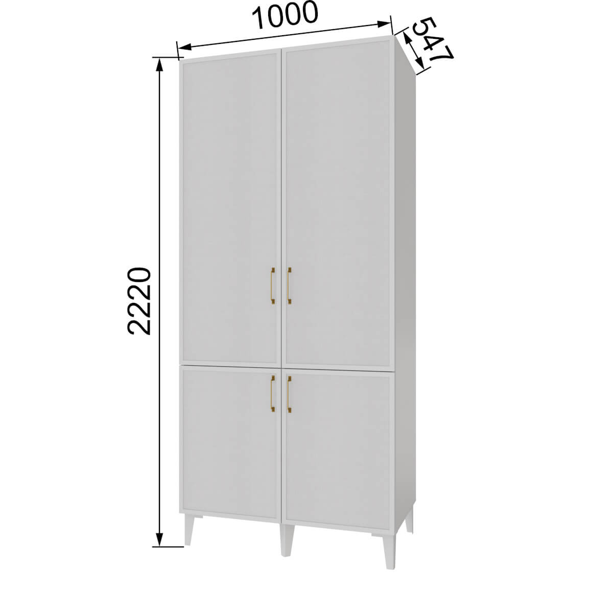 Спальня Толедо Шкаф 2-х ств. (4 фасада) ТШ-22 белый