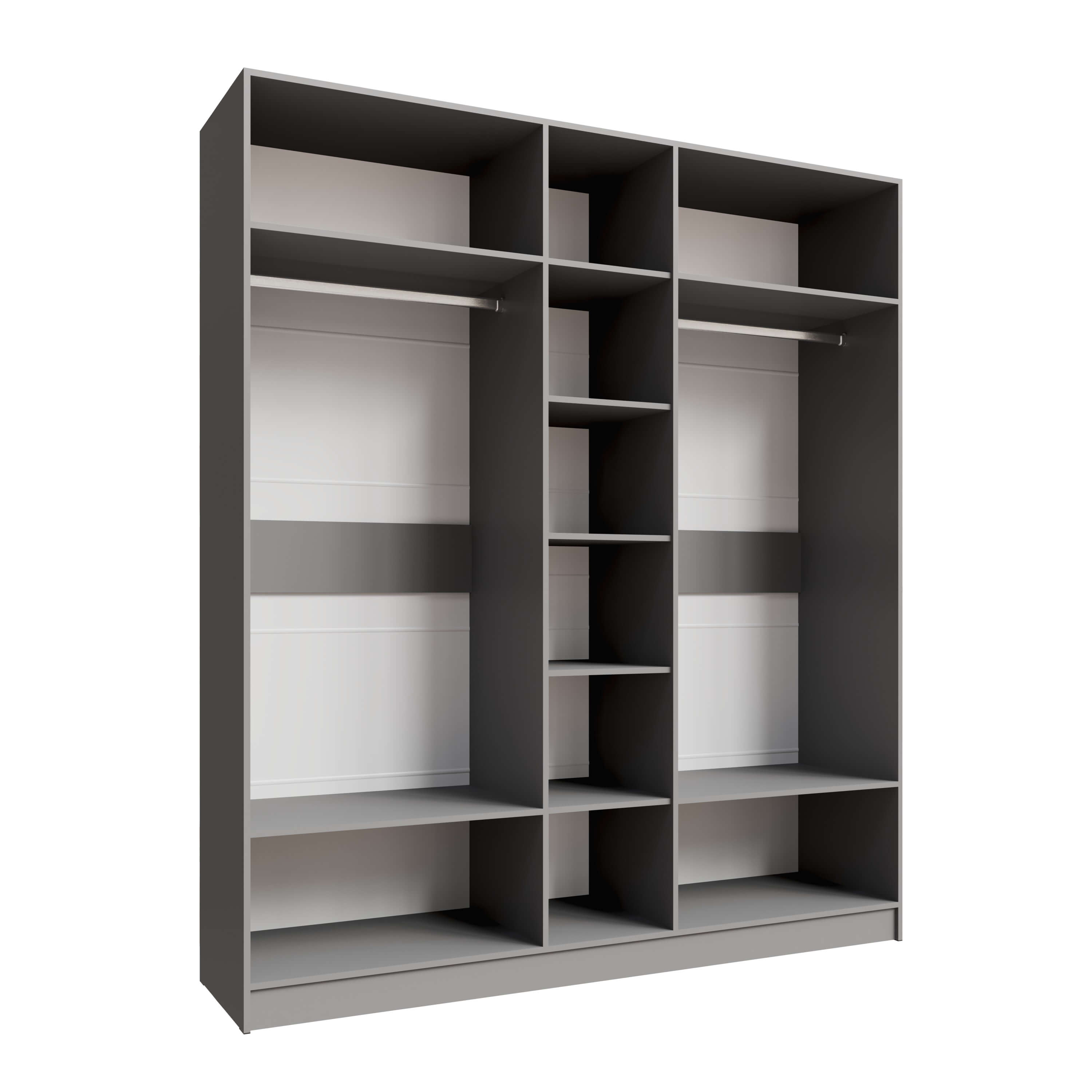 Шкаф Мадрид (2,0) с зеркалом графит серый