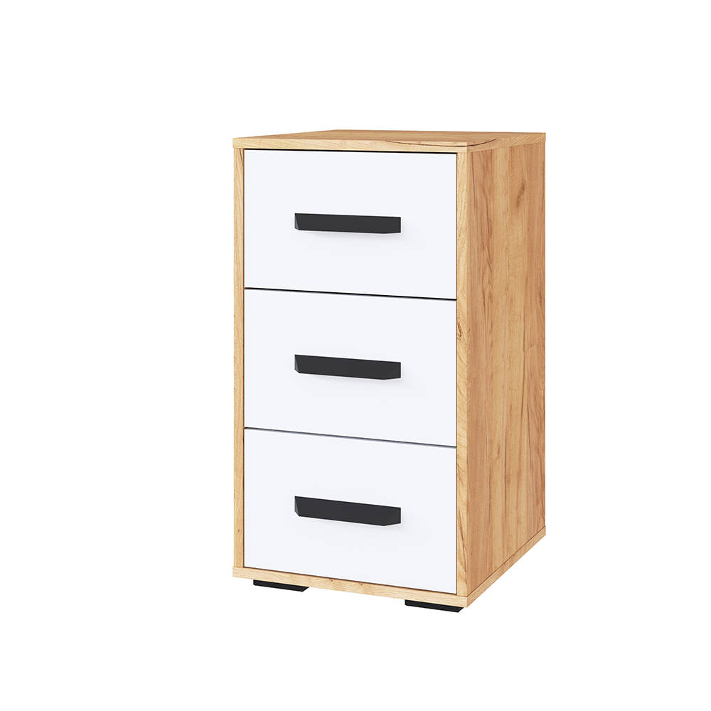 МС Квартет-13 Тумба с ящиками дуб крафт золотой/белый