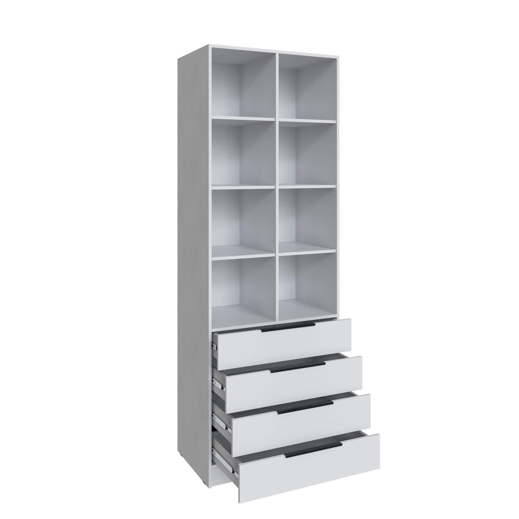 Стеллаж Мадрид (0,8) с 4 ящ. белый