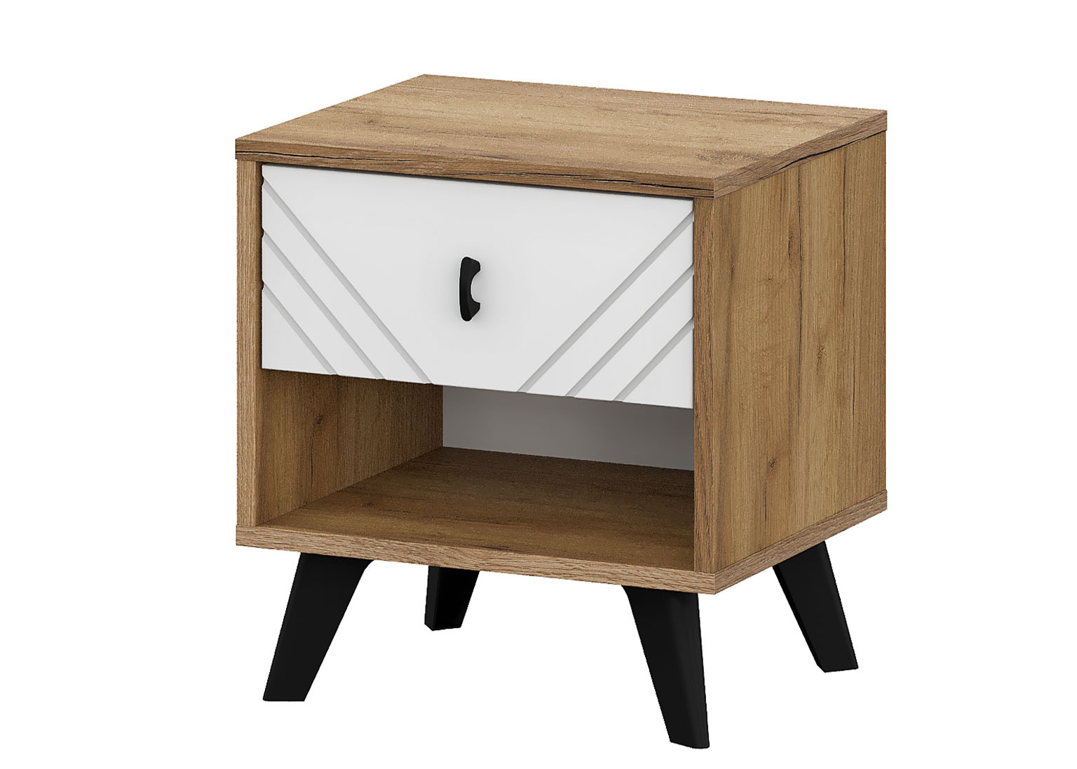 МС "Байкал" Тумба прикроватная Дуб Золотой/Белый матовый МР