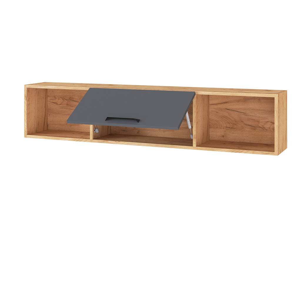 МС Квартет-13 Полка навесная 1450 дуб крафт золотой/графит серый