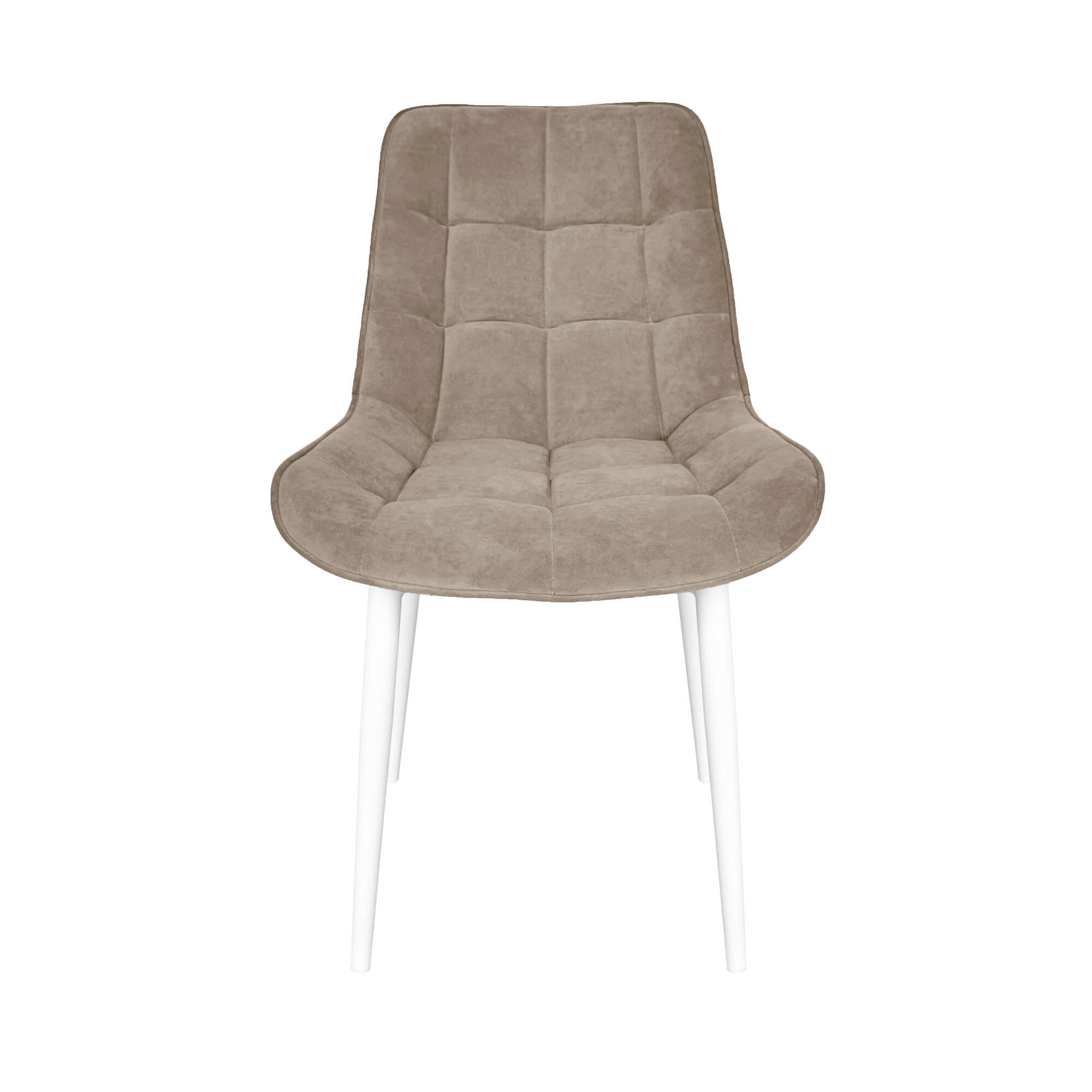 Стул интерьерный "Бостон" белый/меген 10 (бежево-коричневый)