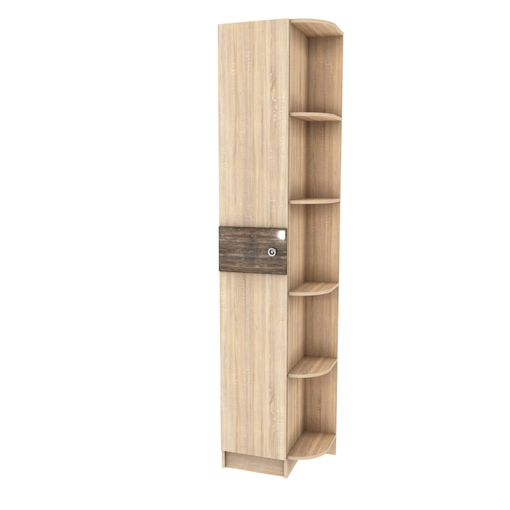 Спальня Мадлен шкаф торцевой дуб сонома/МДФ дуб шале мореный