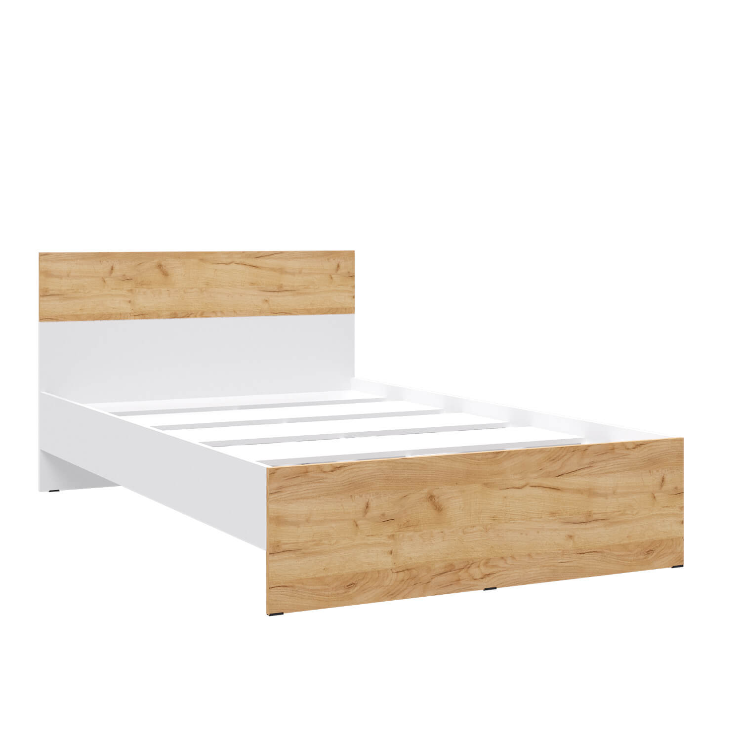 Кровать Юнона (1,2 м) белый/дуб крафт золотой