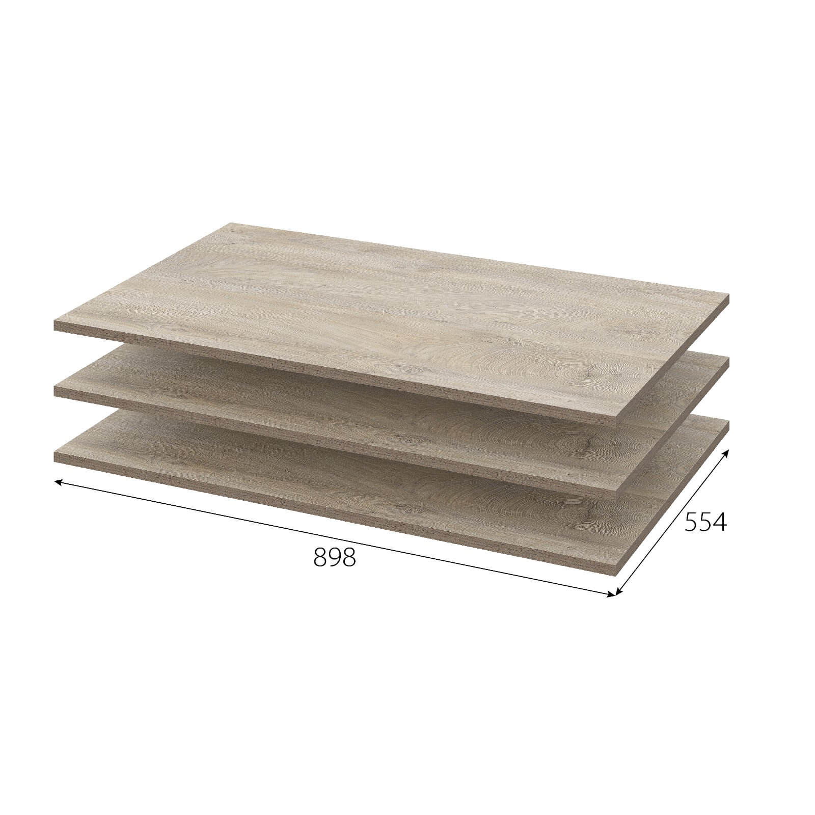 МС "Этна" Комплект полок 3ПЛ 57*93У Дуб Эндгрейн