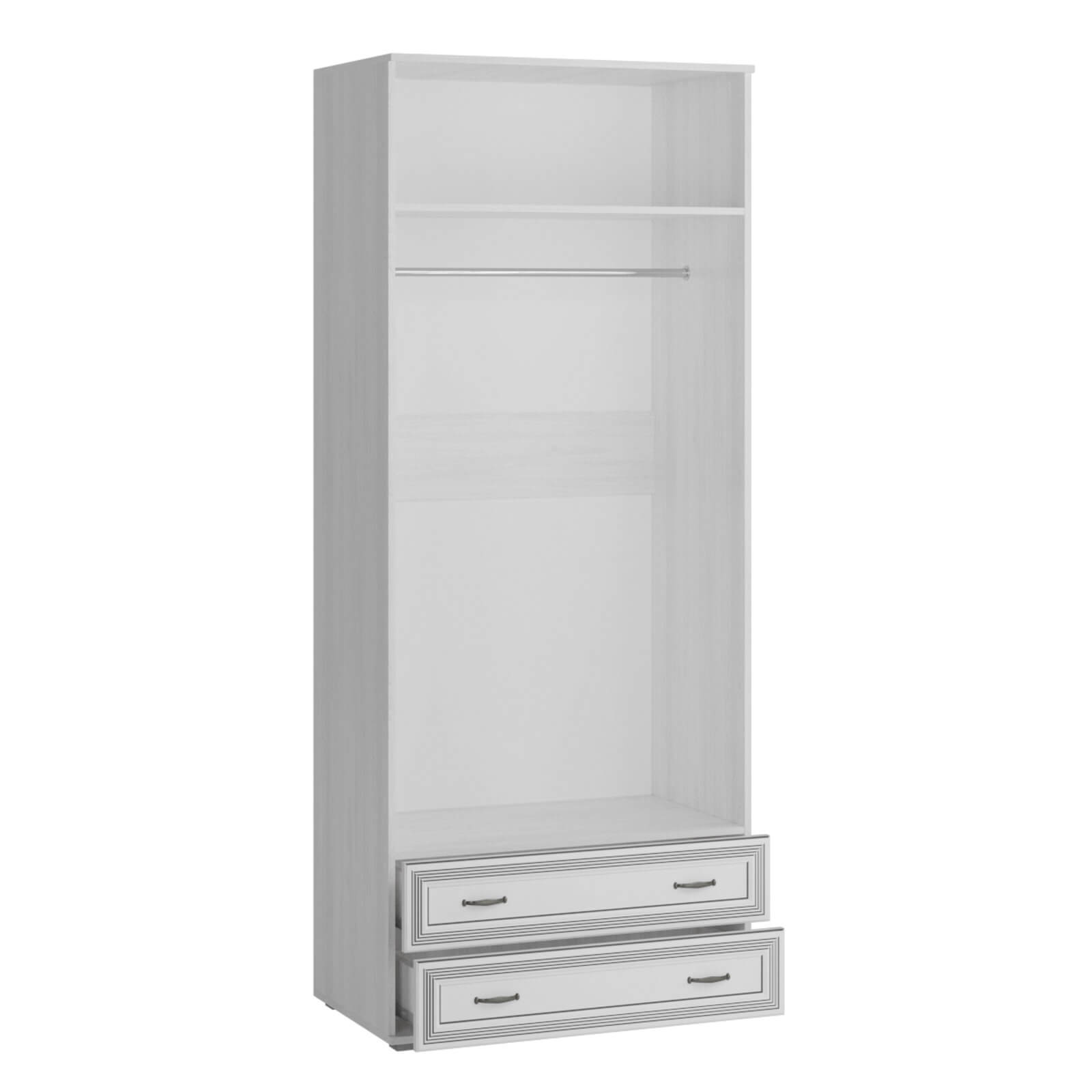 Спальня Ливорно Шкаф 2-х ств. ЛШ-22 ясень анкор светлый патина серебро