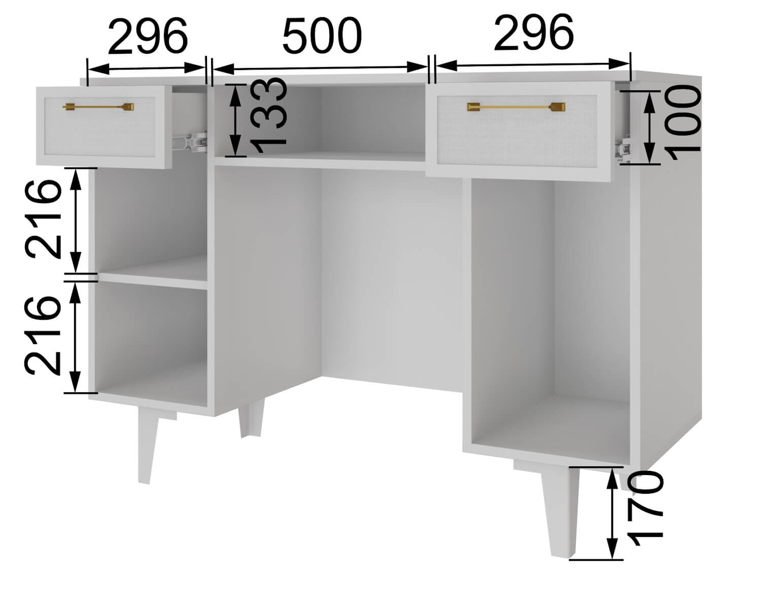 Спальня Толедо Стол косметический ТС-20 белый
