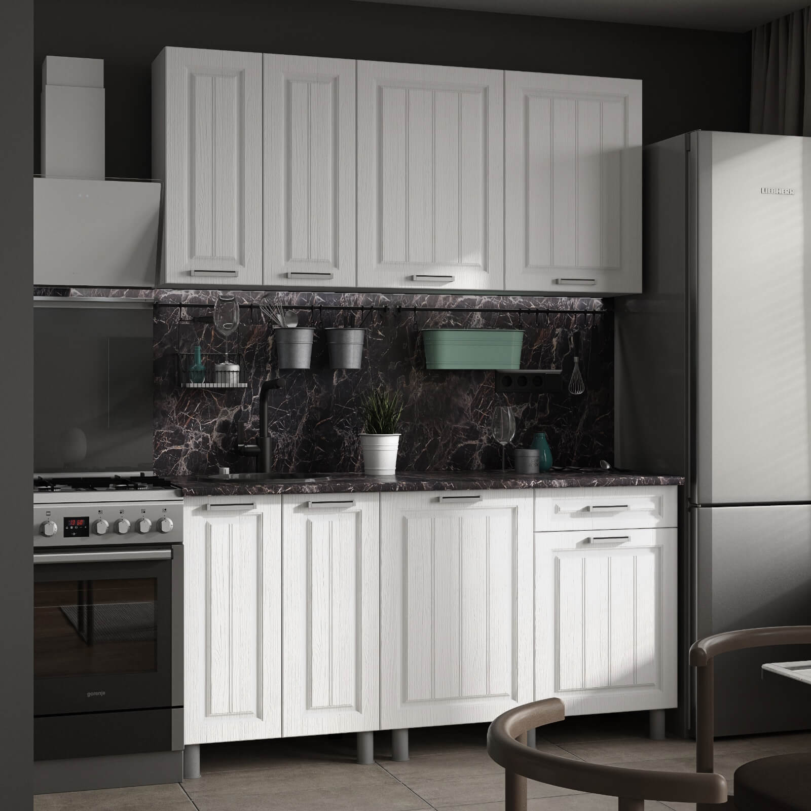 "Луксор Готовое решение" 1,6 м белый/клен белый/клен белый