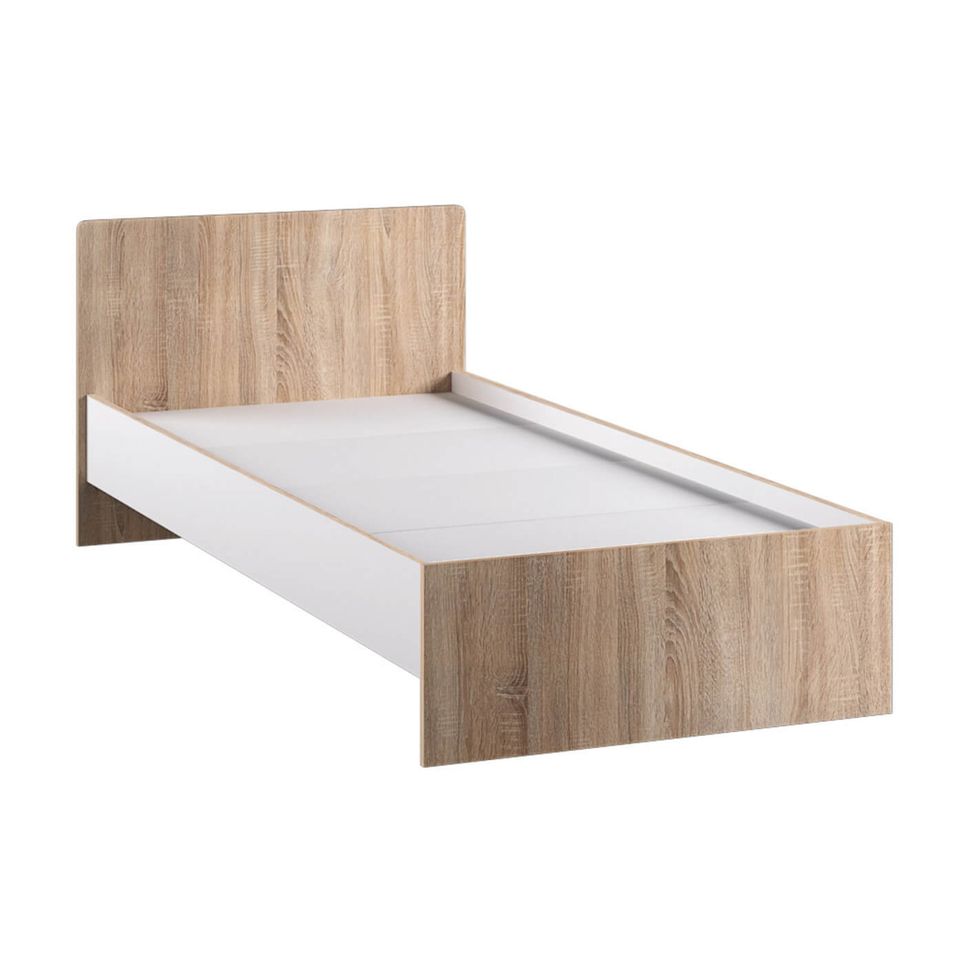 Спальня Бланка. Кровать 0,9 дуб сонома/белый