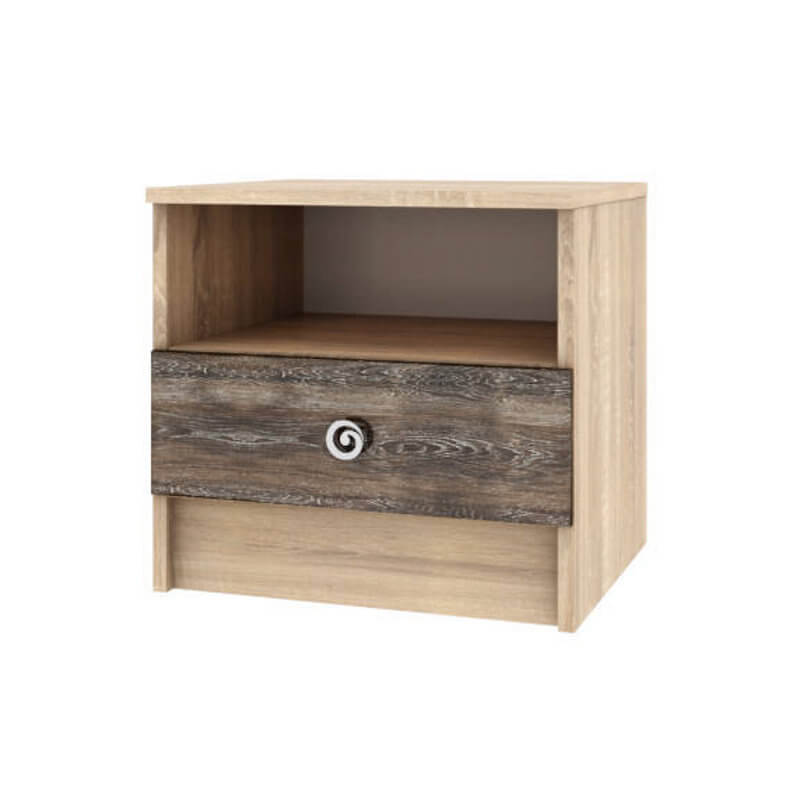 Спальня Мадлен тумба прикроватная дуб сонома/МДФ дуб шале мореный