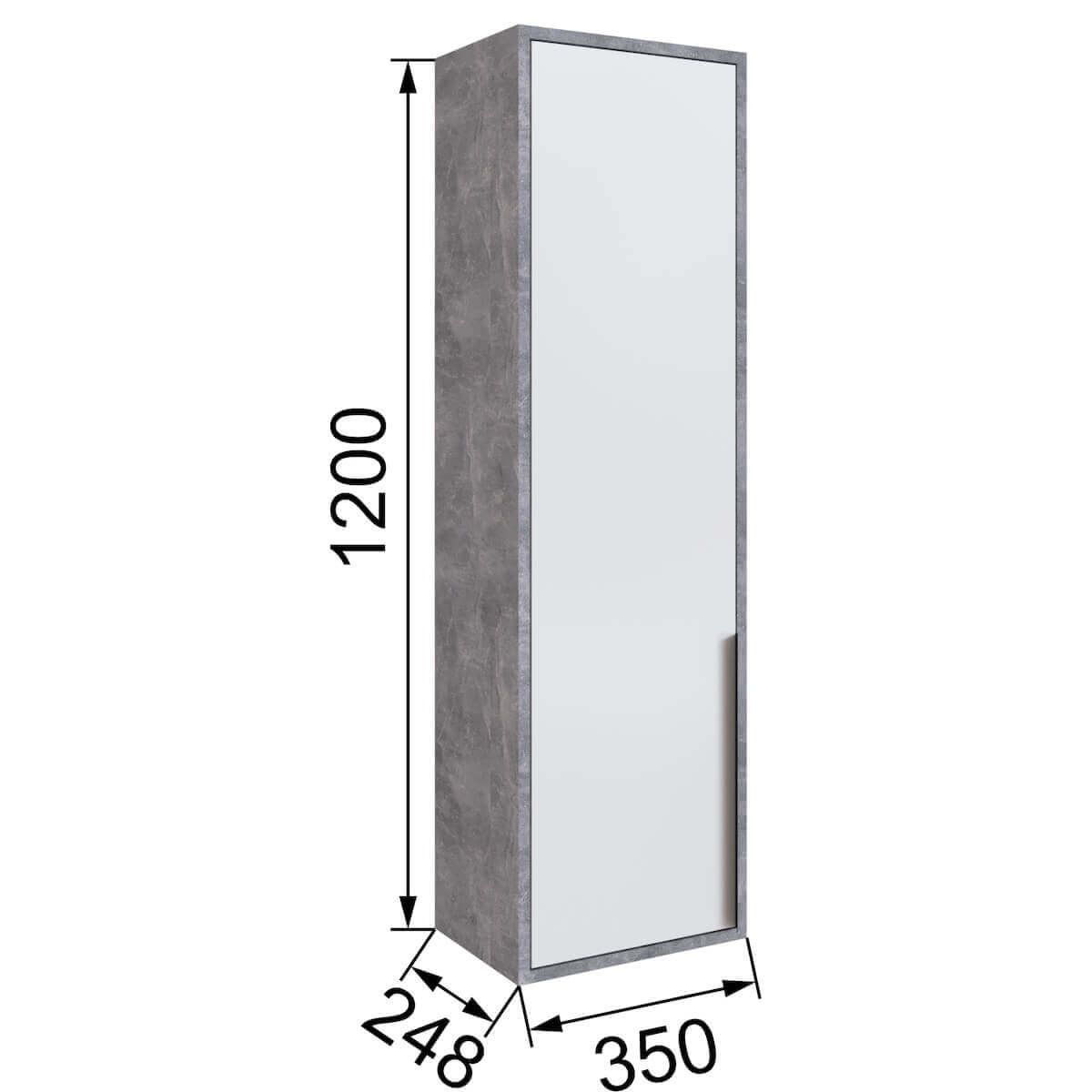 Гостиная Малави Шкаф навесной закрытый МШЗ ателье светлое/белый глянец