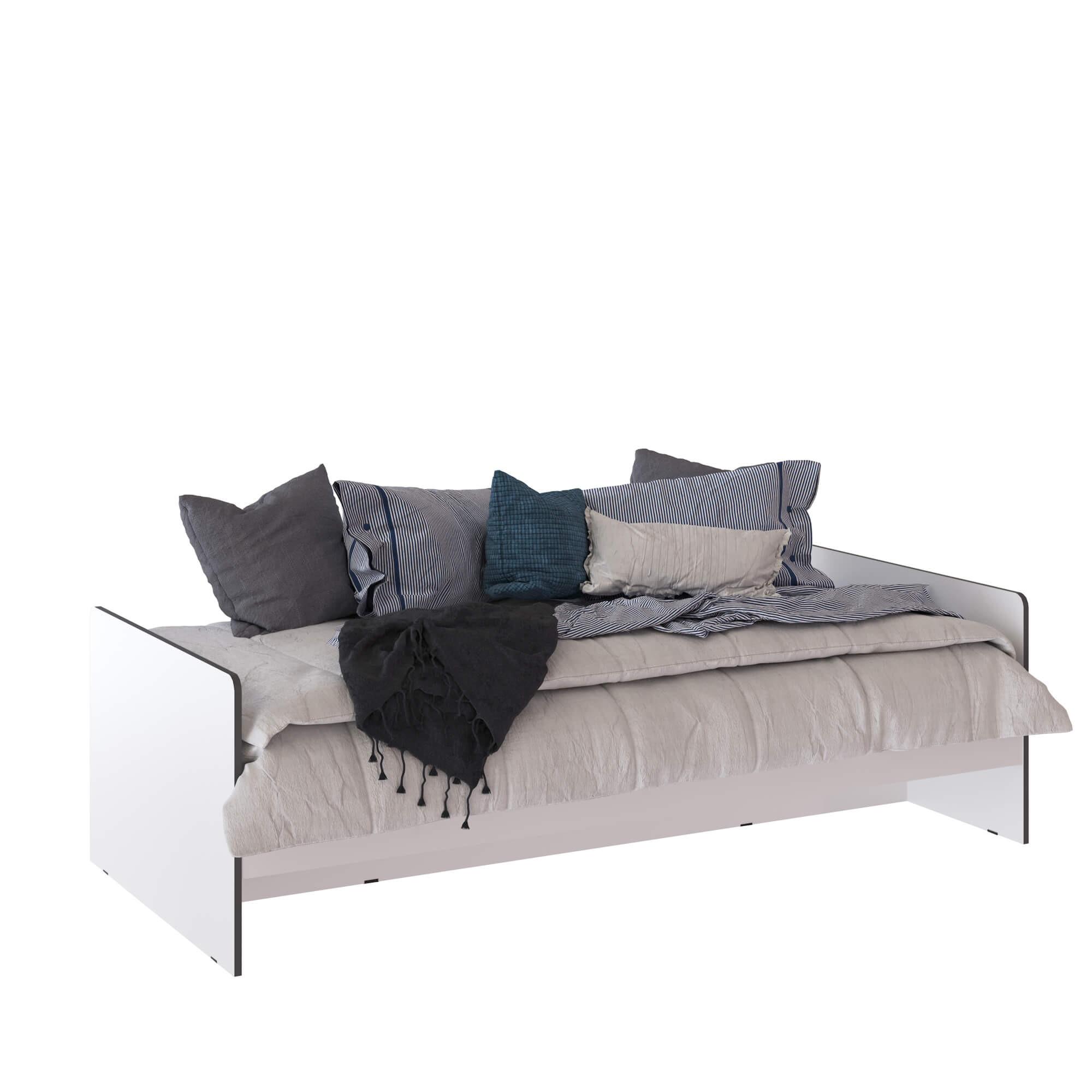 Спальня Асцелла Кровать 0,9 белый/графит серый