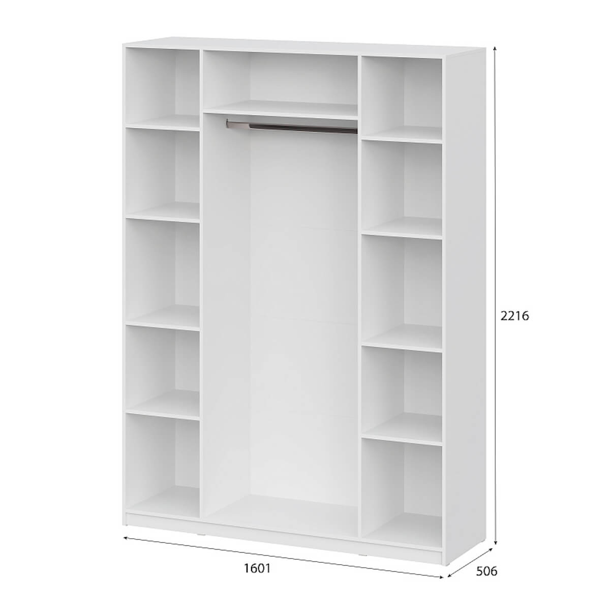 Шкаф "ШК 5" (1600) (Серия 2) Белый текстурный