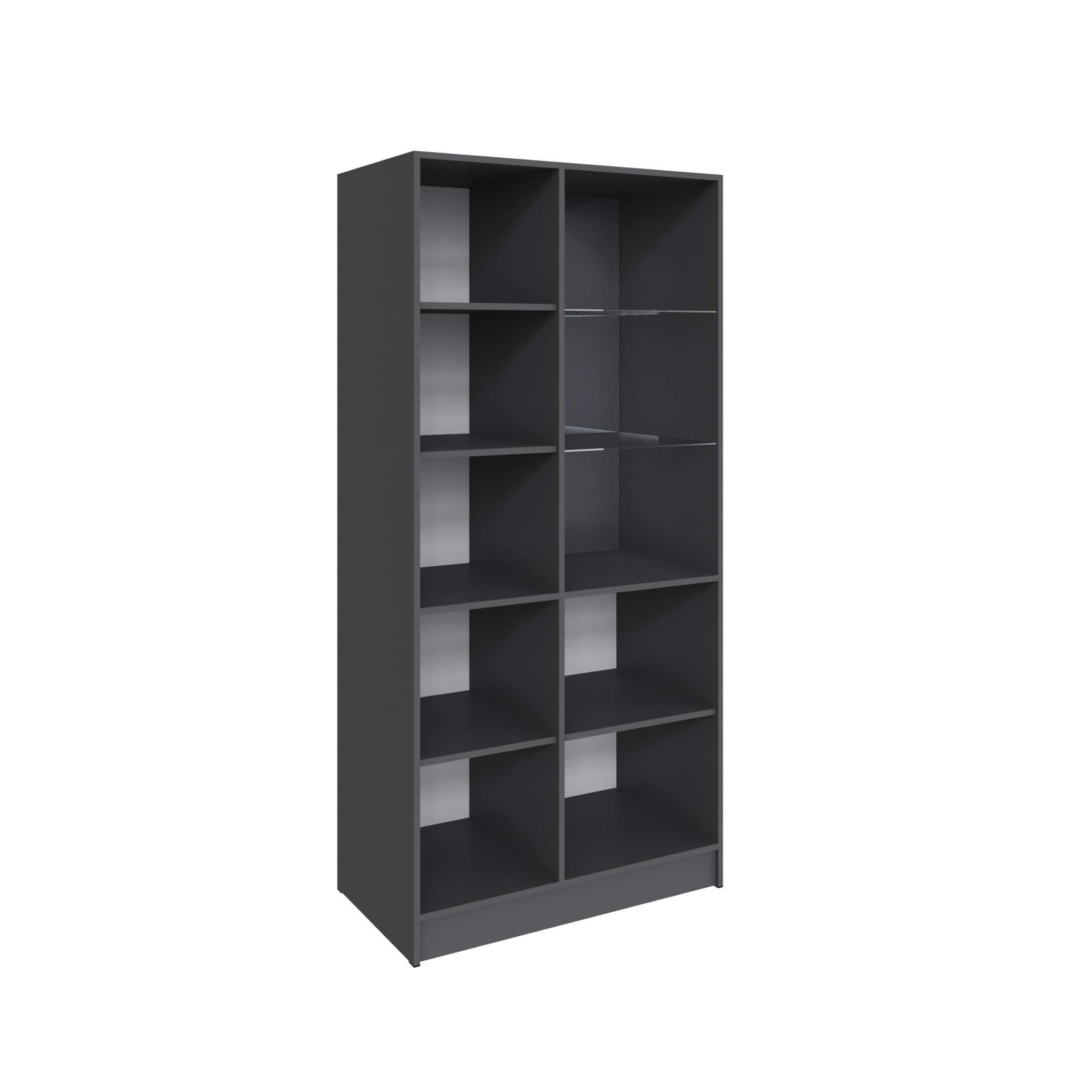 Гостиная Мадрид Шкаф (0,9) с 1 витриной графит серый