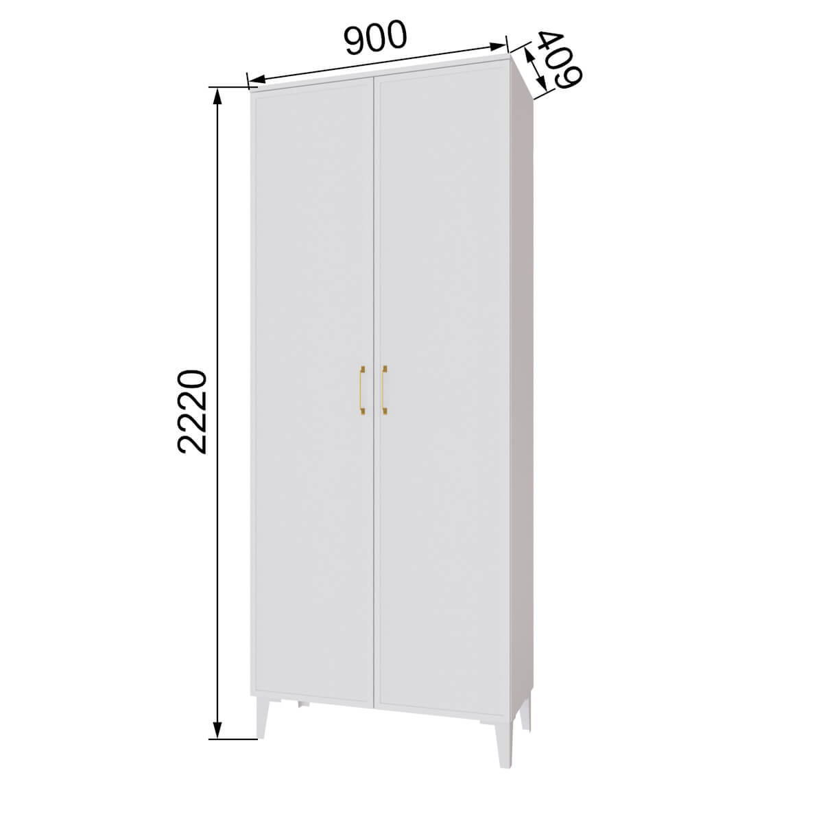 Прихожая Толедо Шкаф 2-х створчатый ТШ-30 белый