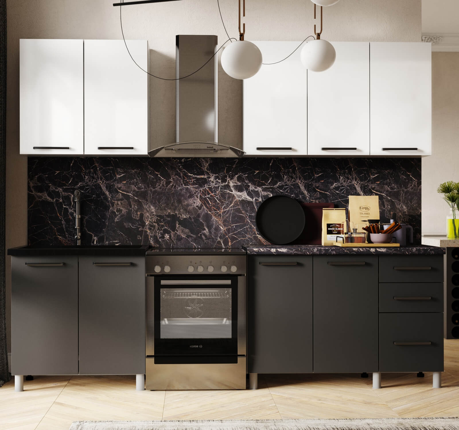 "Тоскана Готовое решение" 2,0 м белый/белый/графит