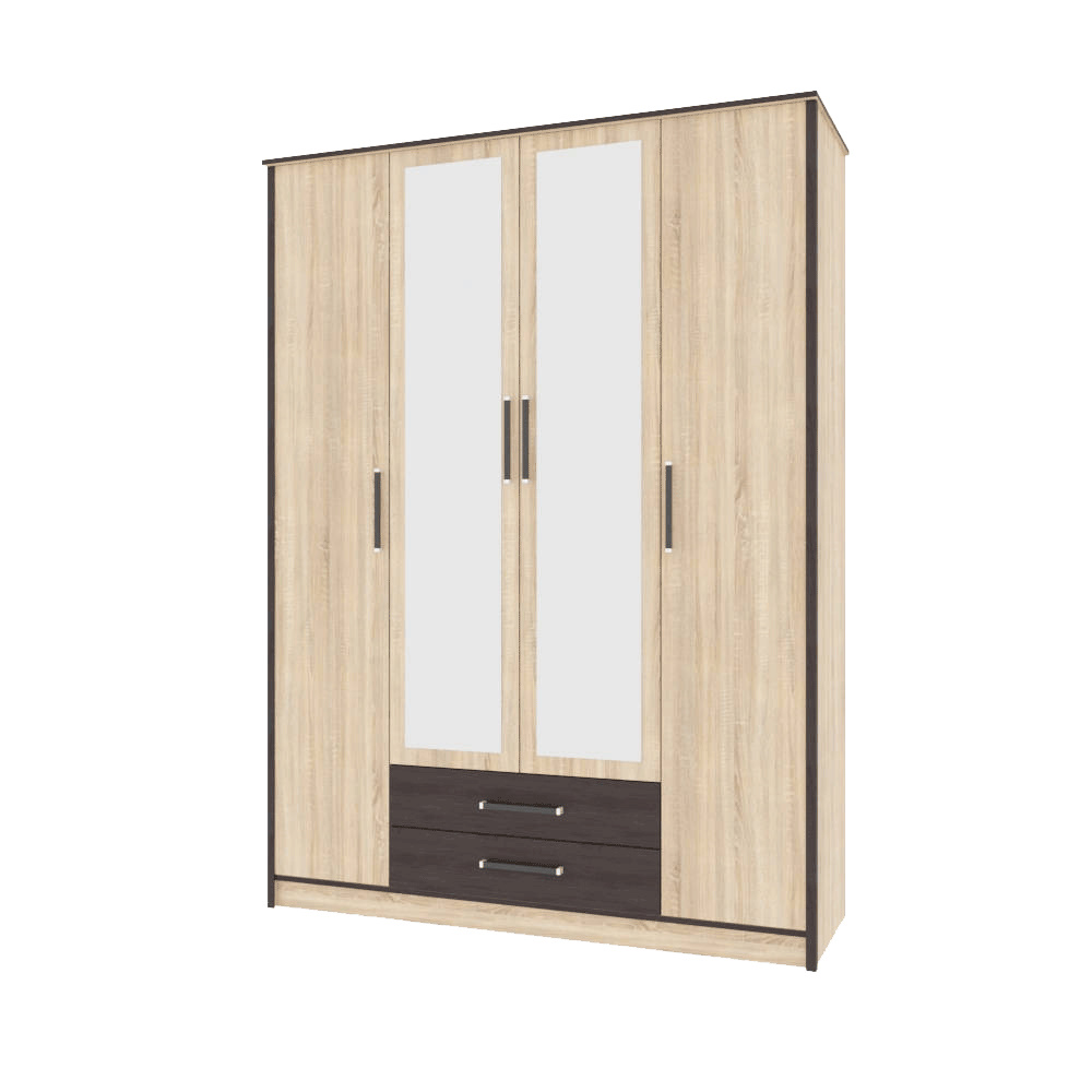 Спальня Лирика шкаф 4-х ств. дуб сонома/венге