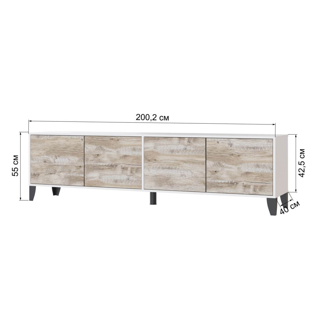 Тумба ТВ Парус-11 белый/дуб юкон