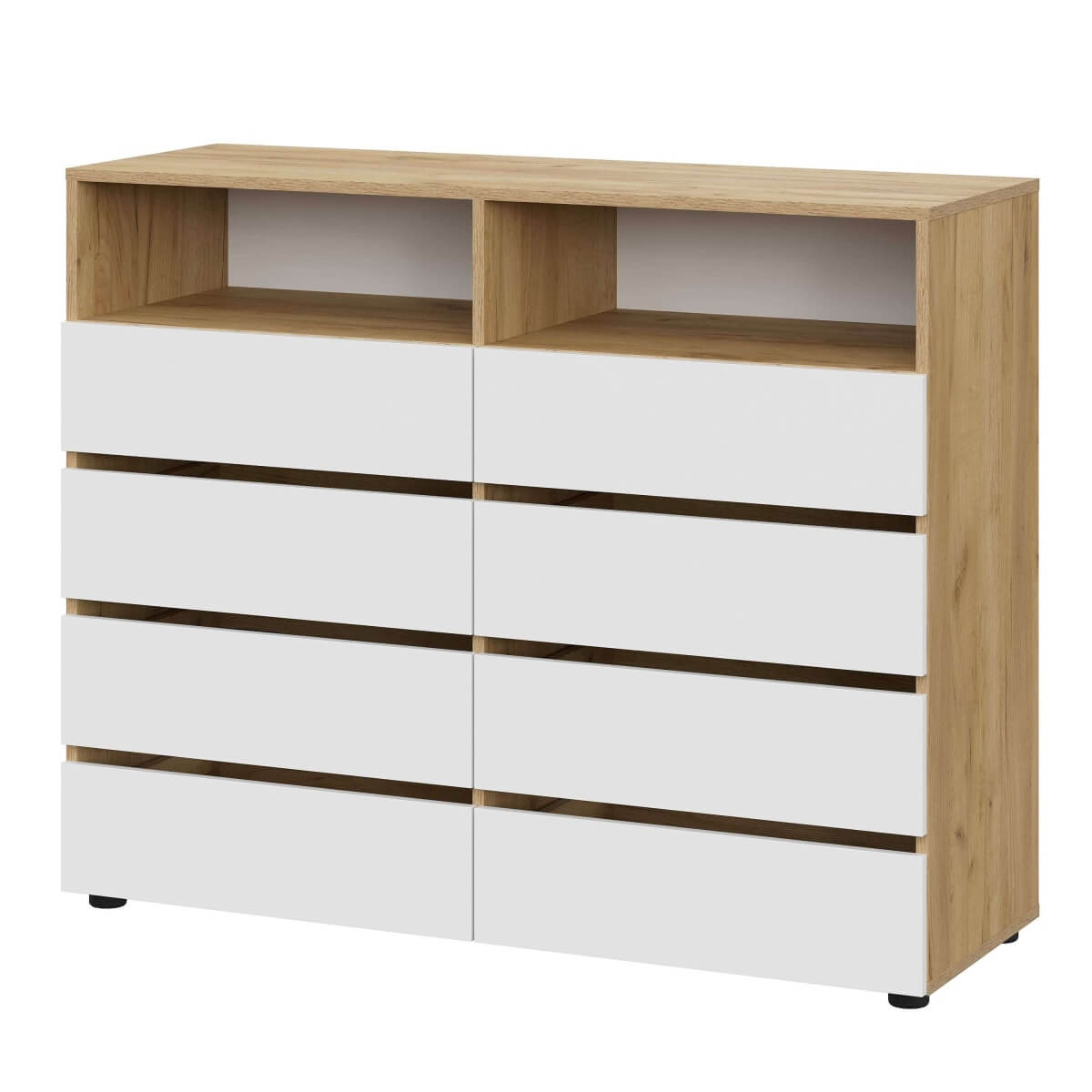 МС "Абрау" Комод с ящиками Дуб Золотой/Белый