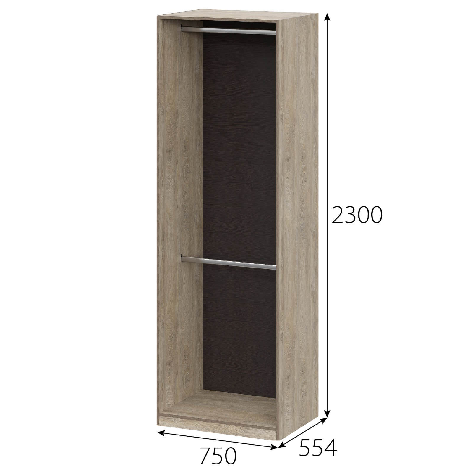 МС "Этна" Шкаф Ш 57*75 Дуб Эндгрейн/Венге