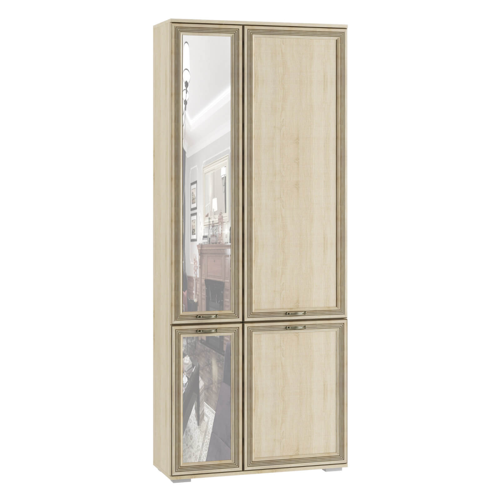 Гостиная Ливорно Шкаф комбинированный с зеркалом ЛШ-9 дуб сонома