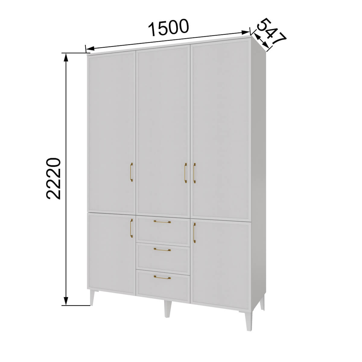 Спальня Толедо Шкаф 3-х ств.с ящиками ТШ-24 белый