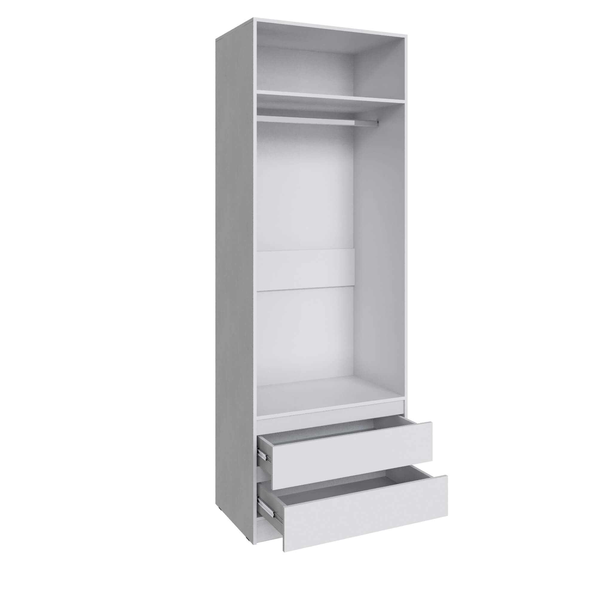 Шкаф Мадрид (0,8) с 2 ящ. без ручек без зеркала белый