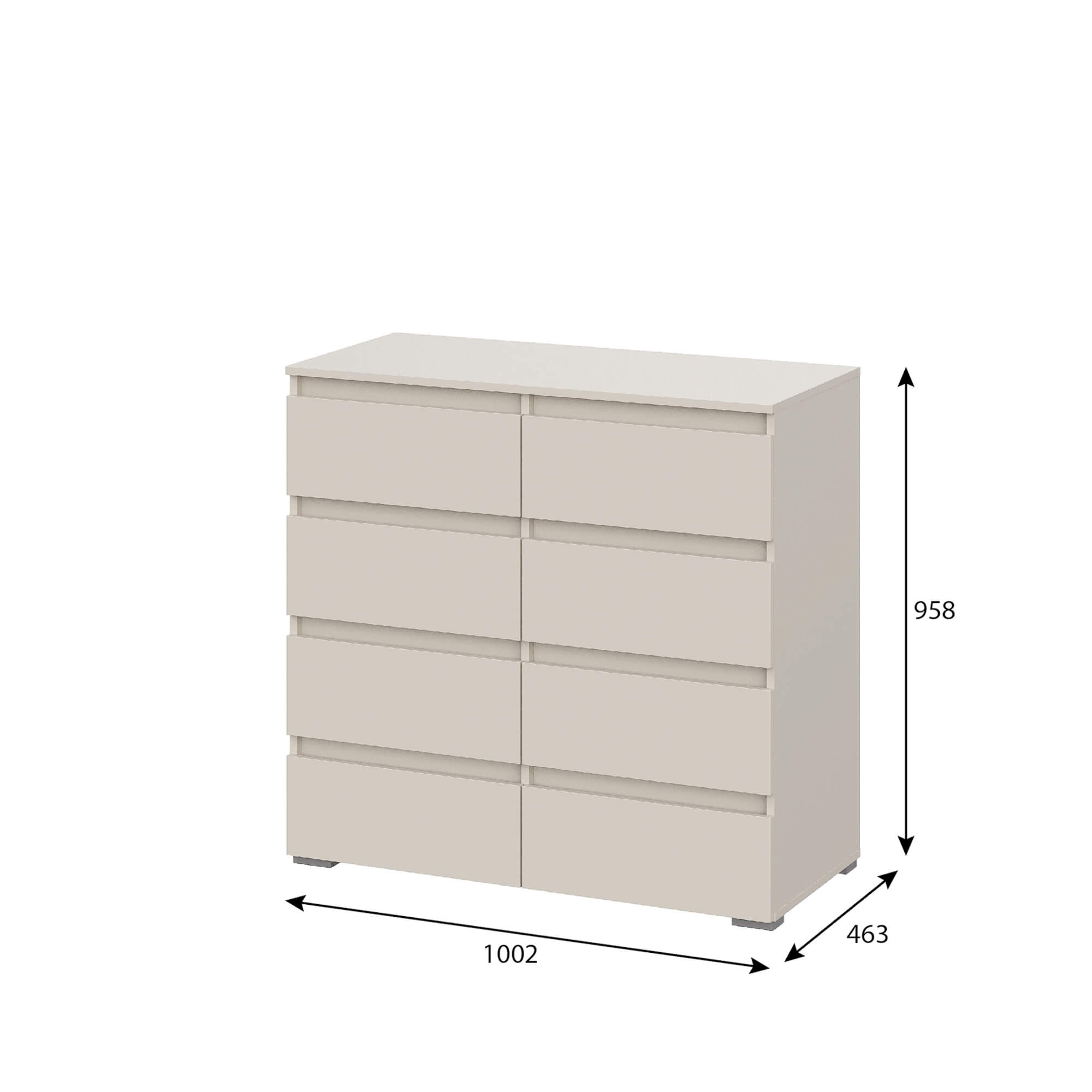 Люмо Комод КМ 04 (8 ящиков) кашемир