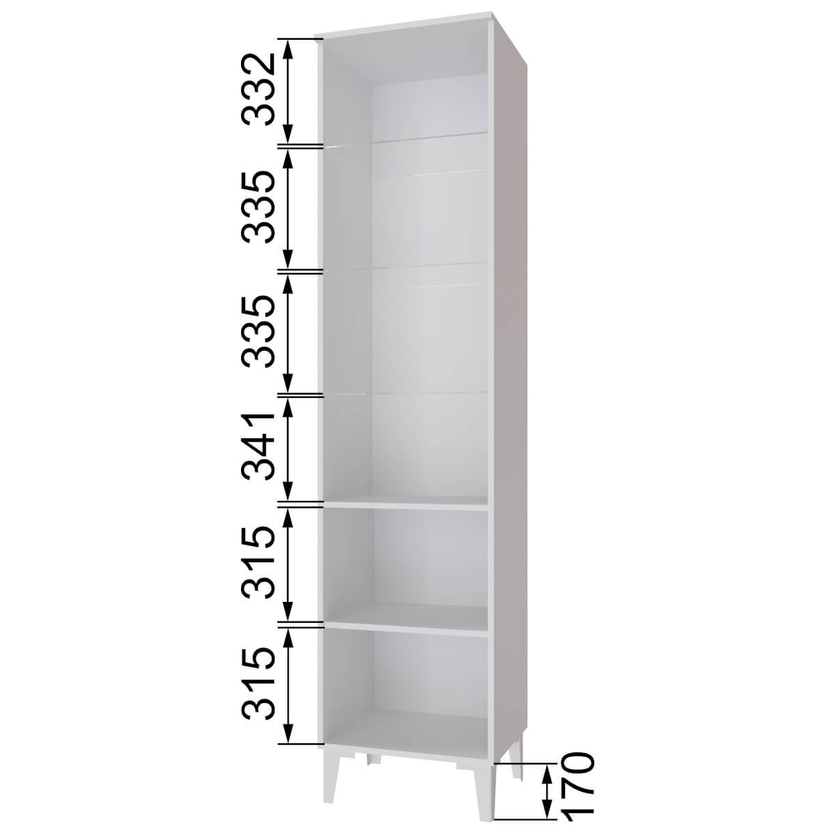 Гостиная Толедо Пенал-витрина ТШ-1 белый