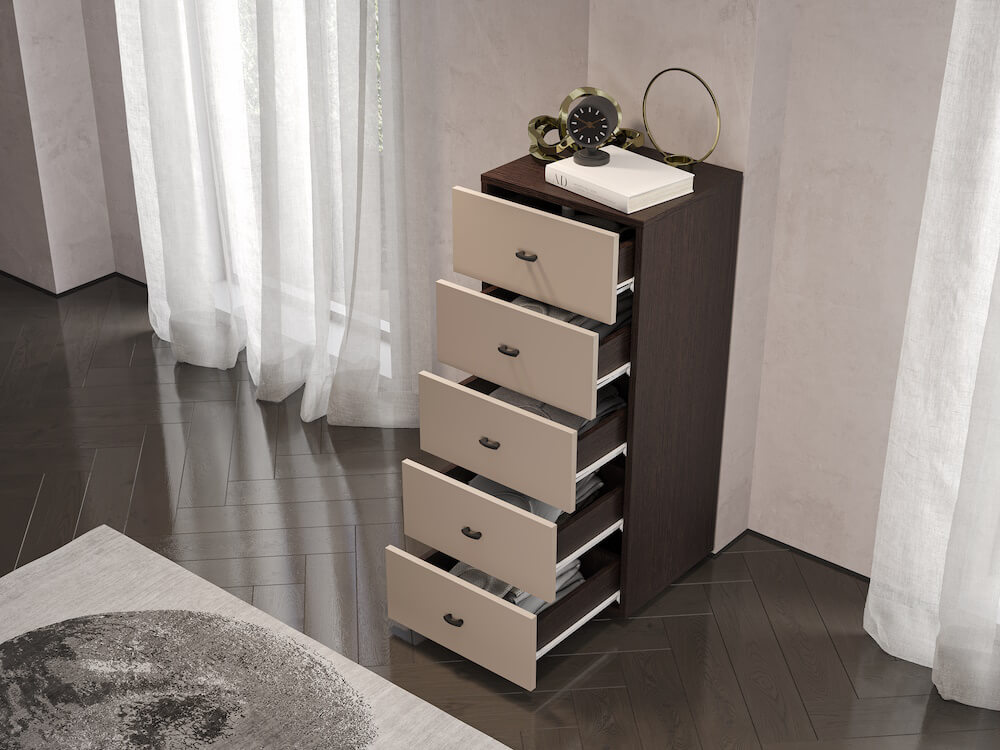 МС "Гиза" Комод (5 ящиков) (Дуб Венге/Меланж)
