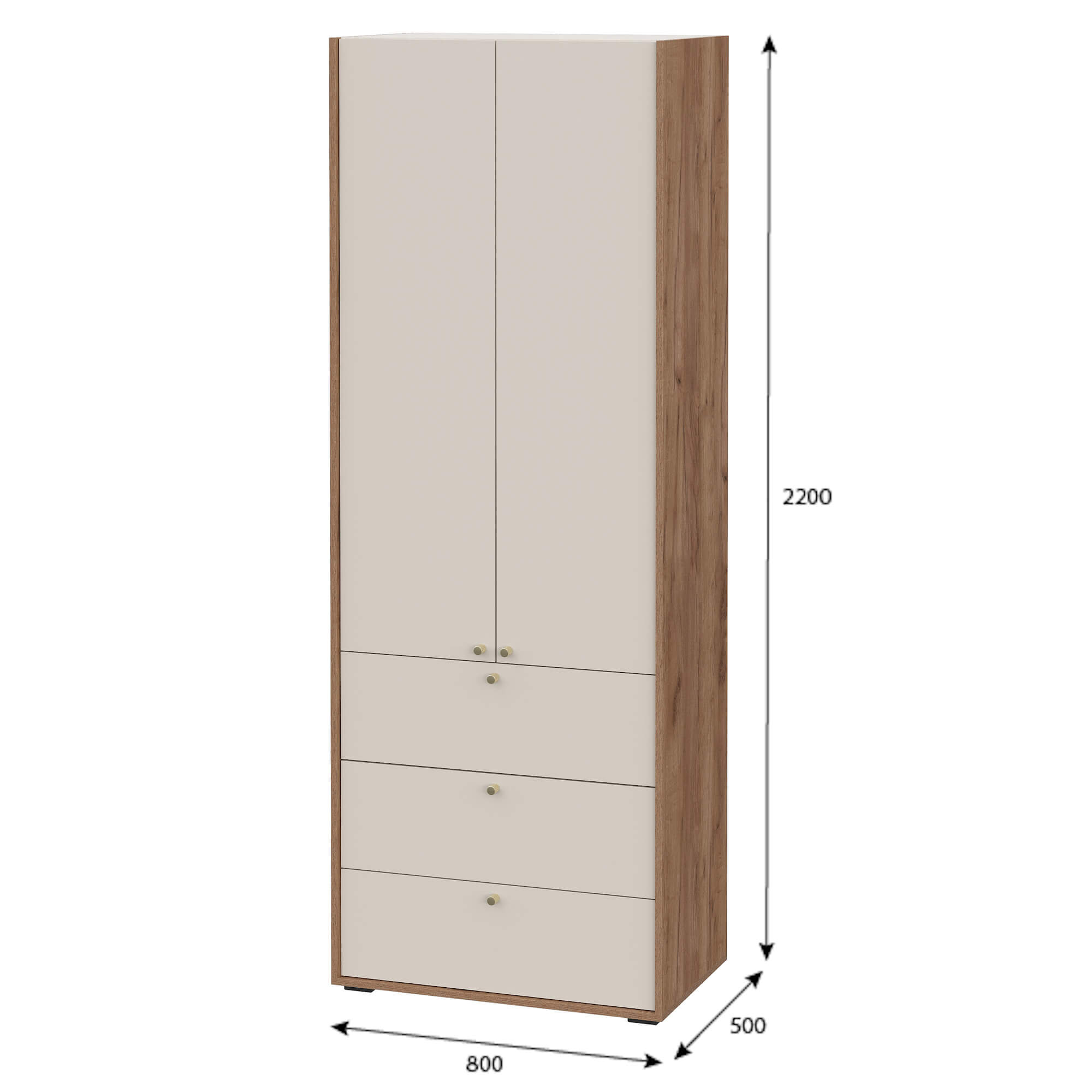 Шкаф 2-х створчатый c ящиками МС "ОРМА"