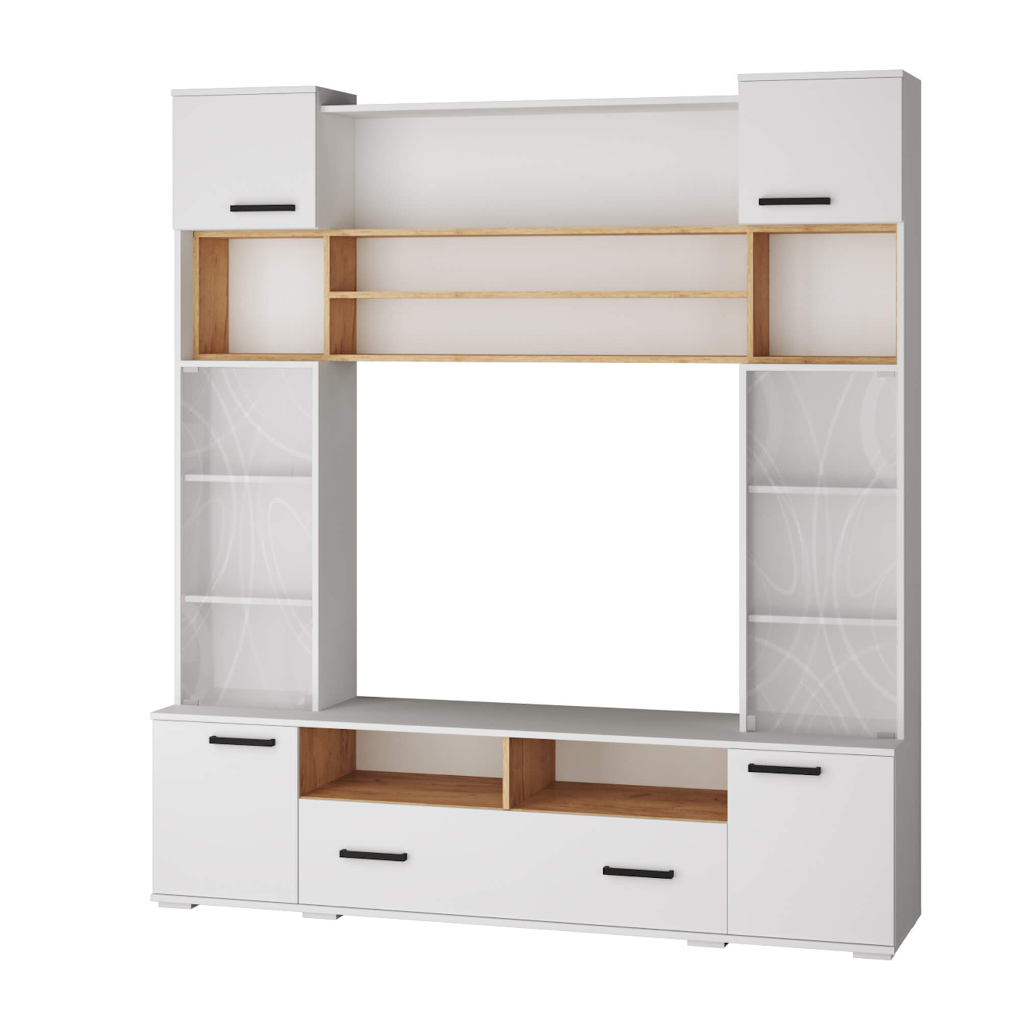 Гостиная Оскар-18 ОГЦС-1 белый/дуб крафт золотой