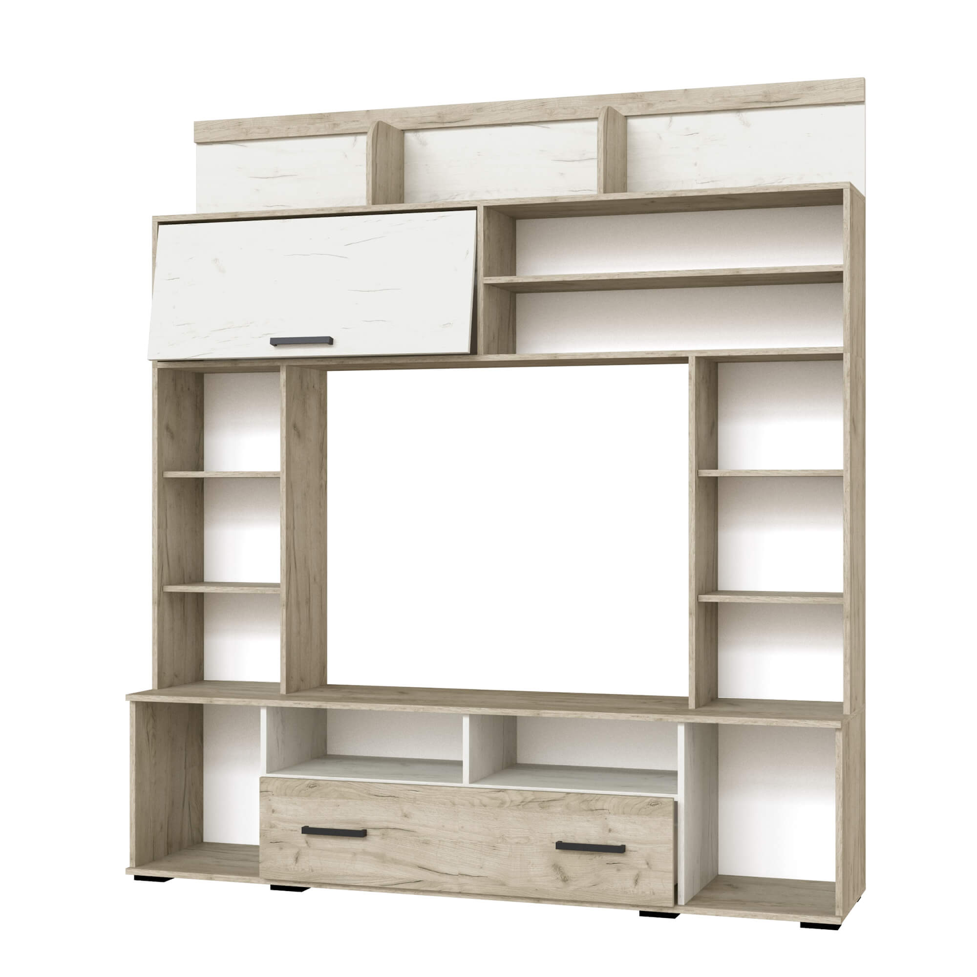 Гостиная Оскар-18 ОГЦС-2 дуб крафт серый/дуб крафт белый