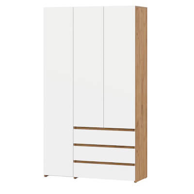 МС "Некст 1" Шкаф комбинированный трехстворчатый Дуб Золотой/Белый