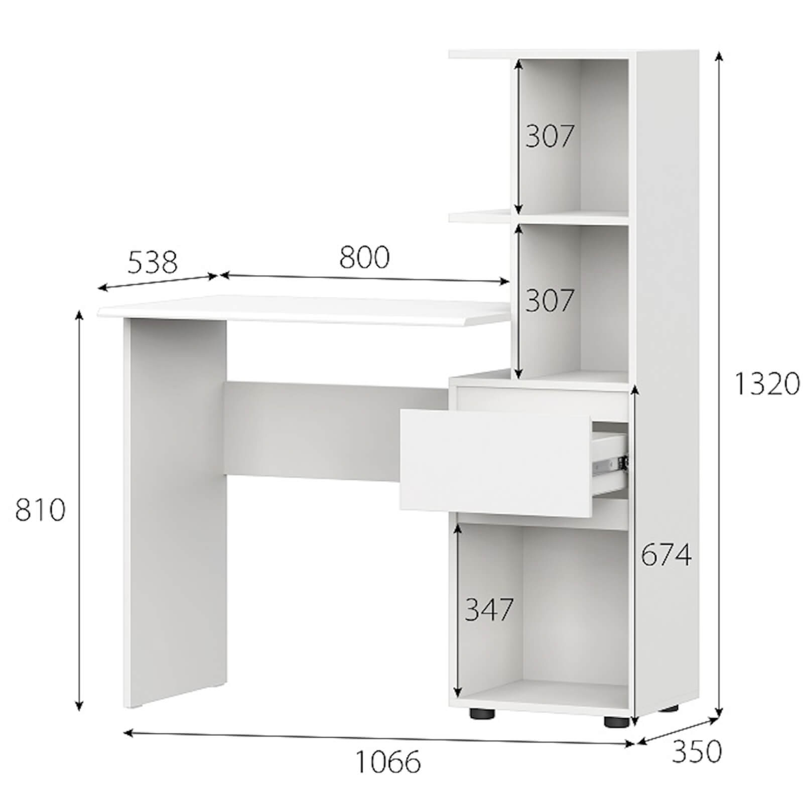 МС "Одри" Стол письменный с надстройкой 