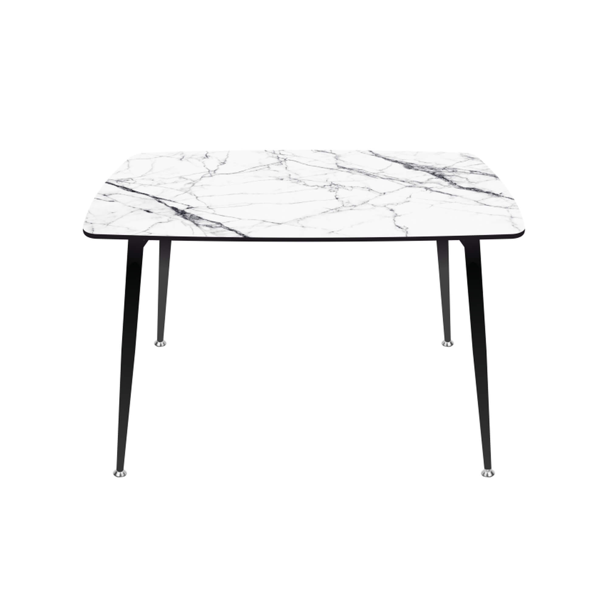 Стол "Брик" нераздвижной черный/белый мрамор