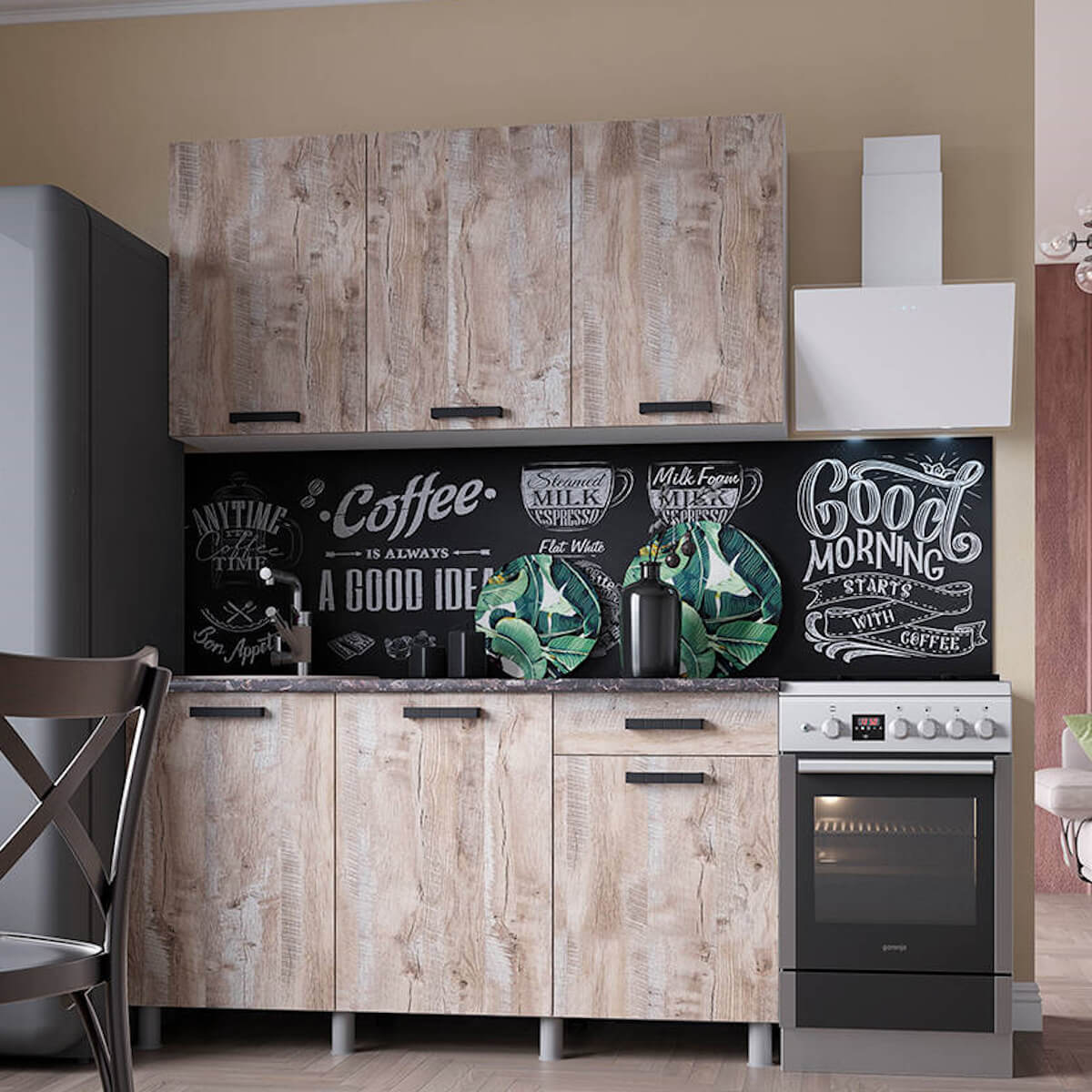 "Нагано Готовое решение" 1,5 м белый/дуб юкон