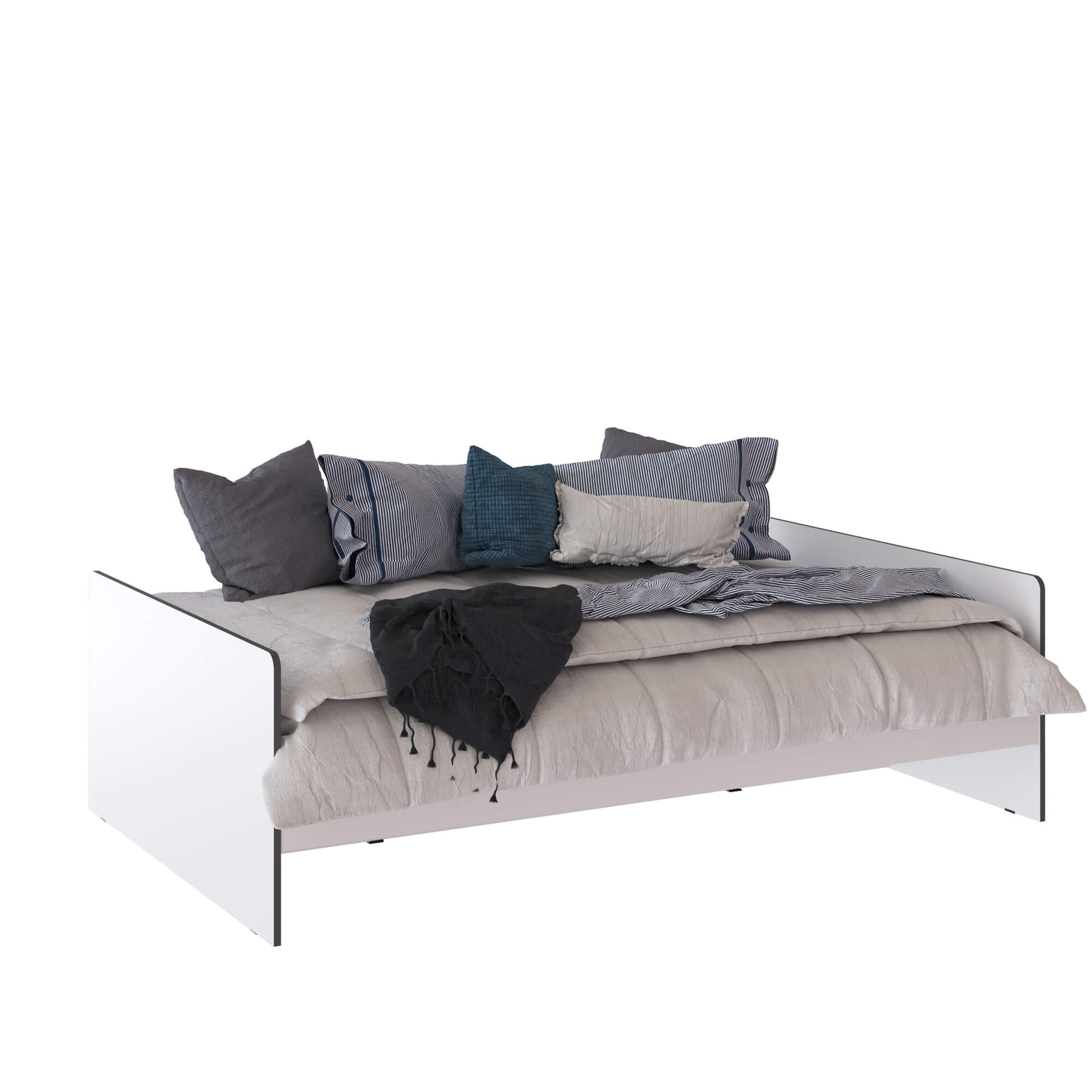 Спальня Асцелла Кровать 1,2 белый/графит серый