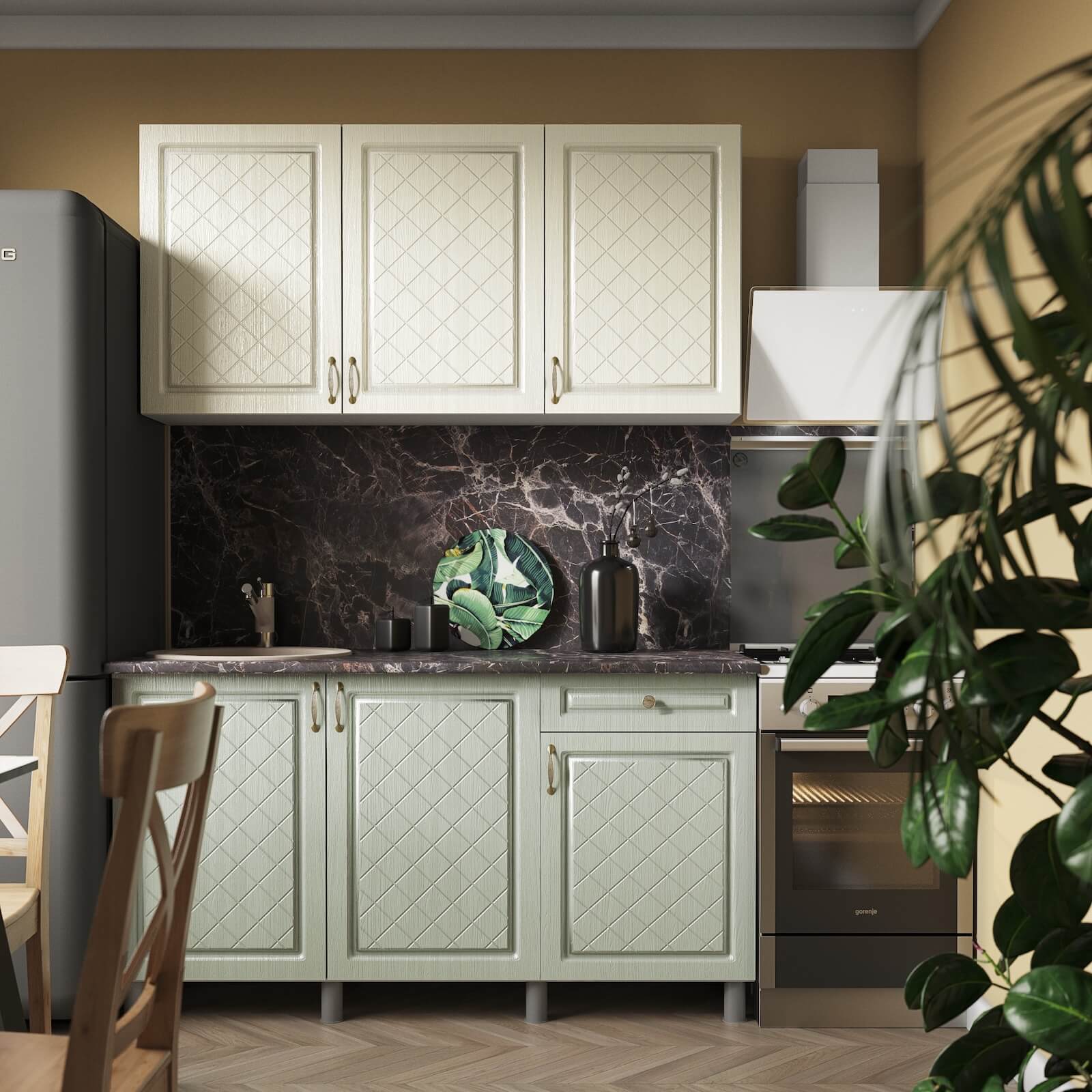 "Версаль Готовое решение" 1,5 м белый/айвори/васаби