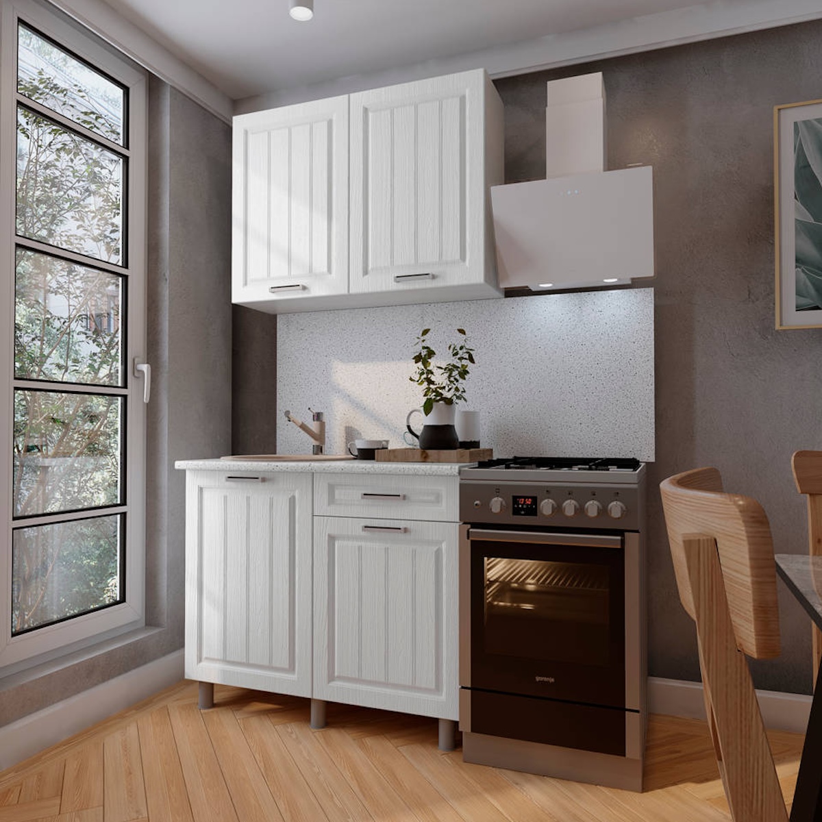 "Луксор Готовое решение" 1,0 м белый/клен белый/клен белый