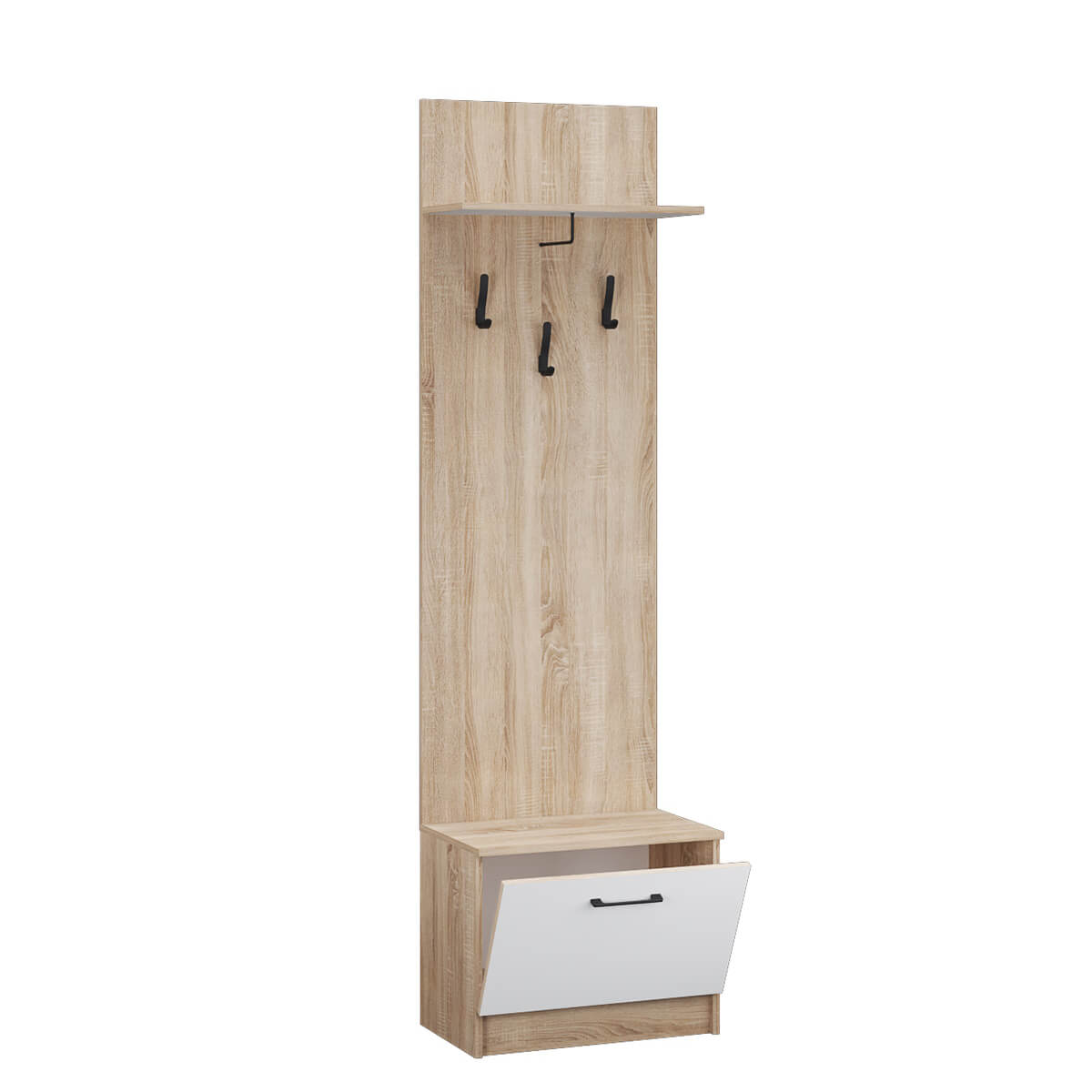 Прихожая Денвер тумба с вешалкой дуб сонома/Белый
