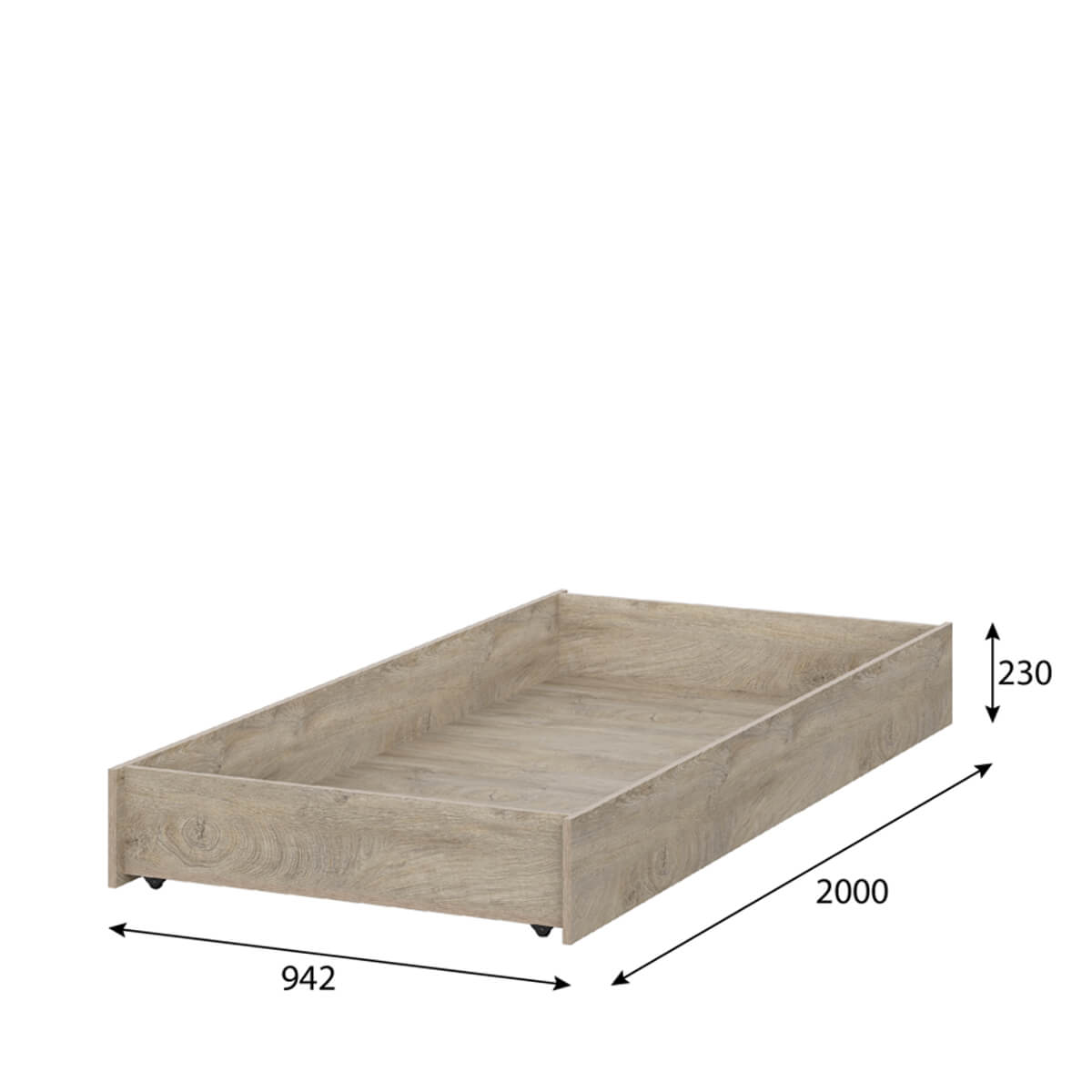 МС "Этна" Кровать выкатная 900 (кр2) АБ (Дуб Эндгрейн/Алебастр)