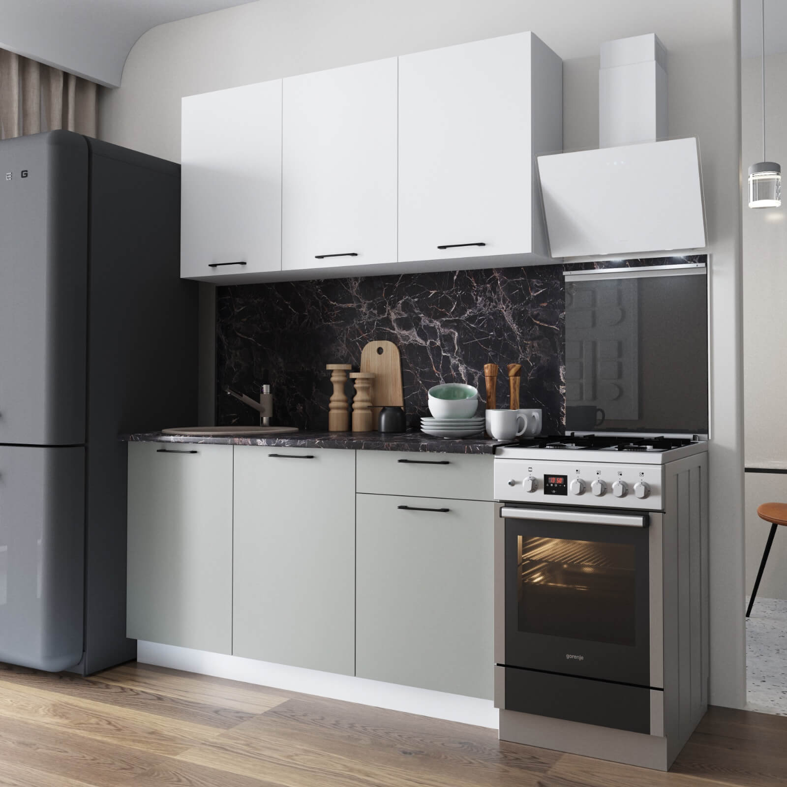 "Марбл Готовое решение" 1,5 м белый/белый софт/серый софт