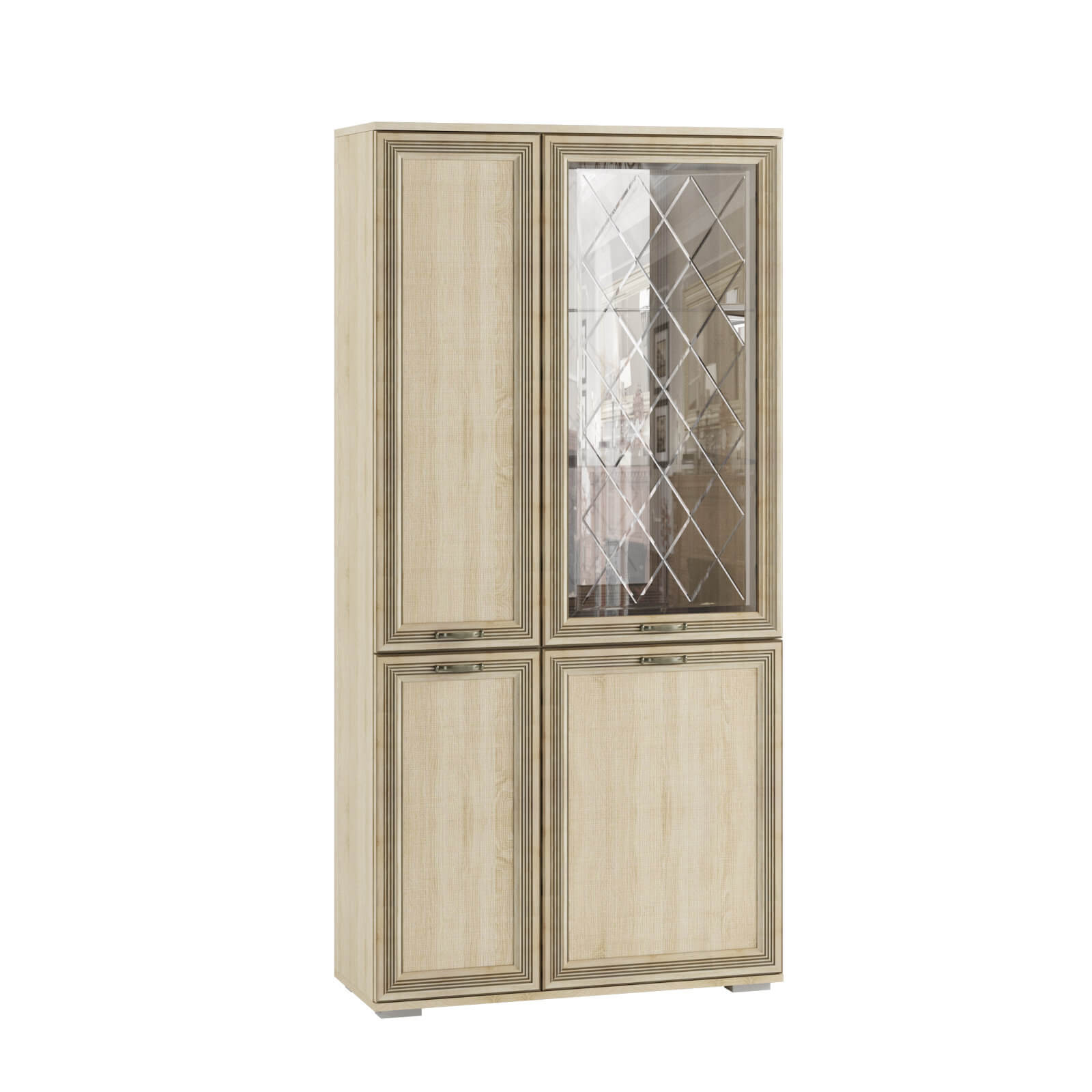 Гостиная Ливорно Шкаф с полками и витриной ЛШ-6 дуб сонома