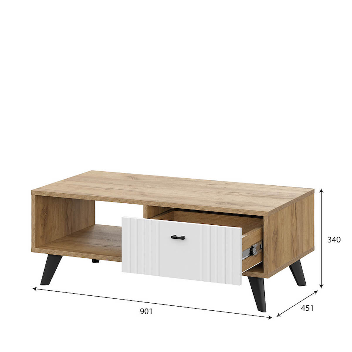 МС "Милан" Стол журнальный Дуб Золотой/Белый Матовый