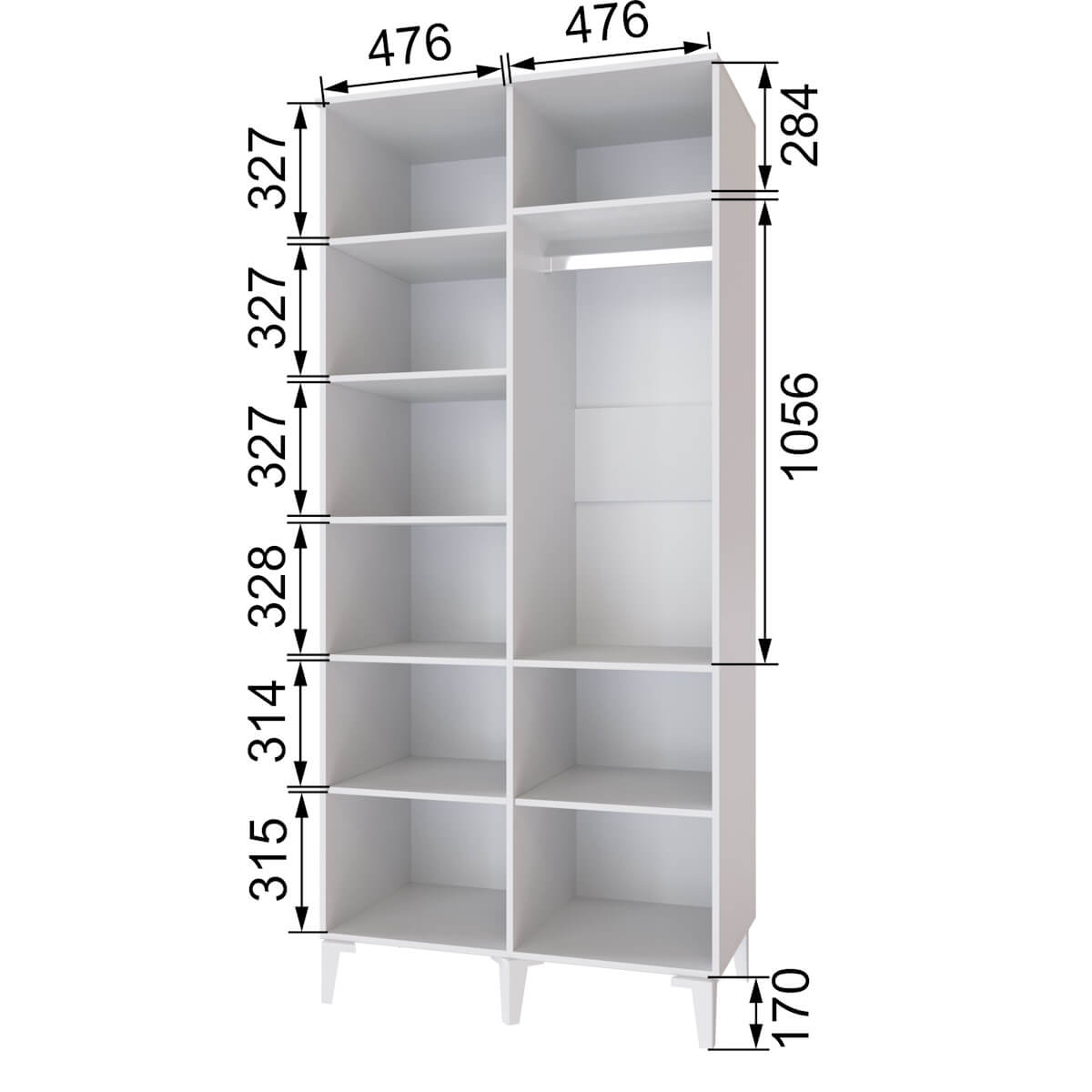 Спальня Толедо Шкаф 2-х ств. ТШ-21 белый