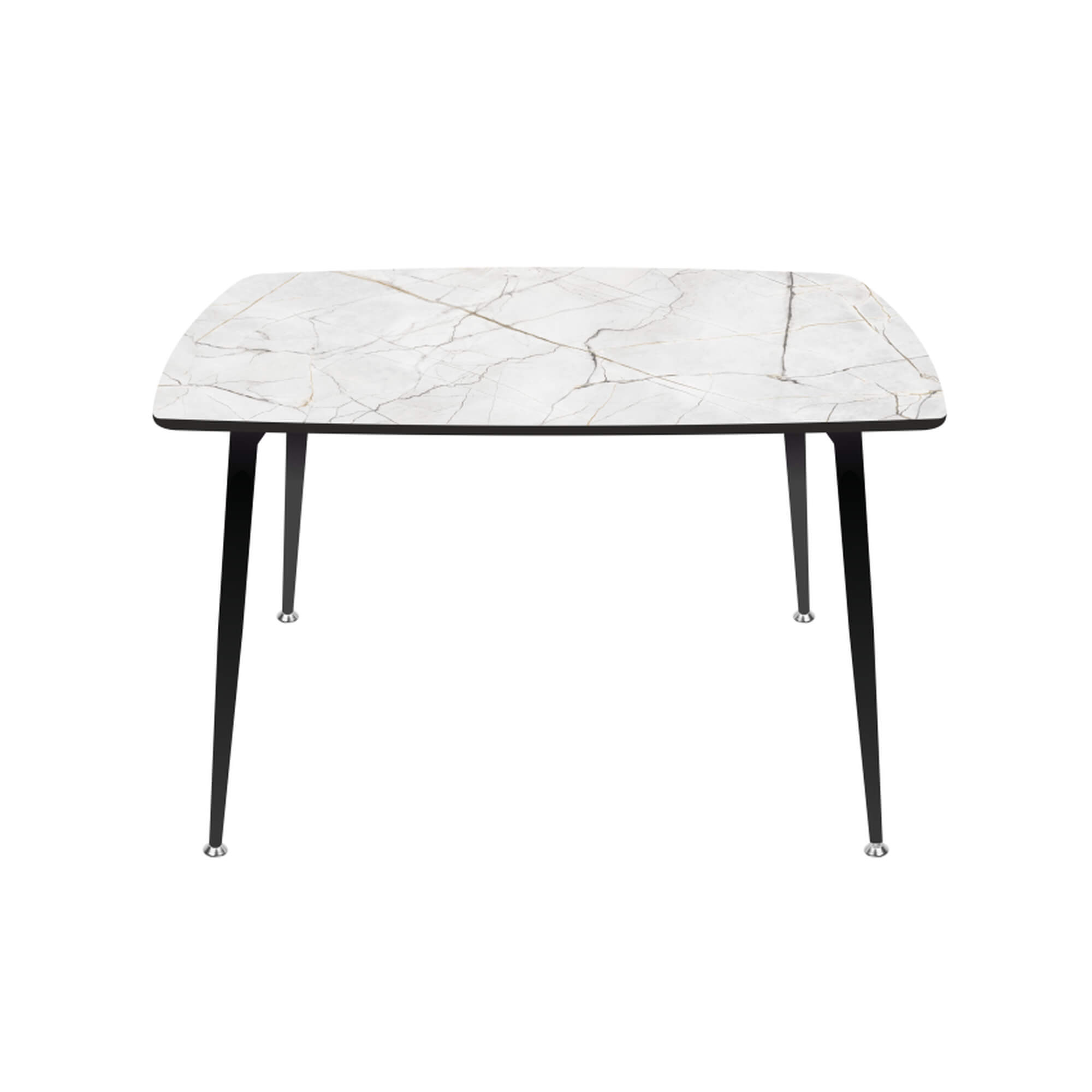 Стол "Брик" ЛДСП нераздвижной черный/оникс (белый мрамор)