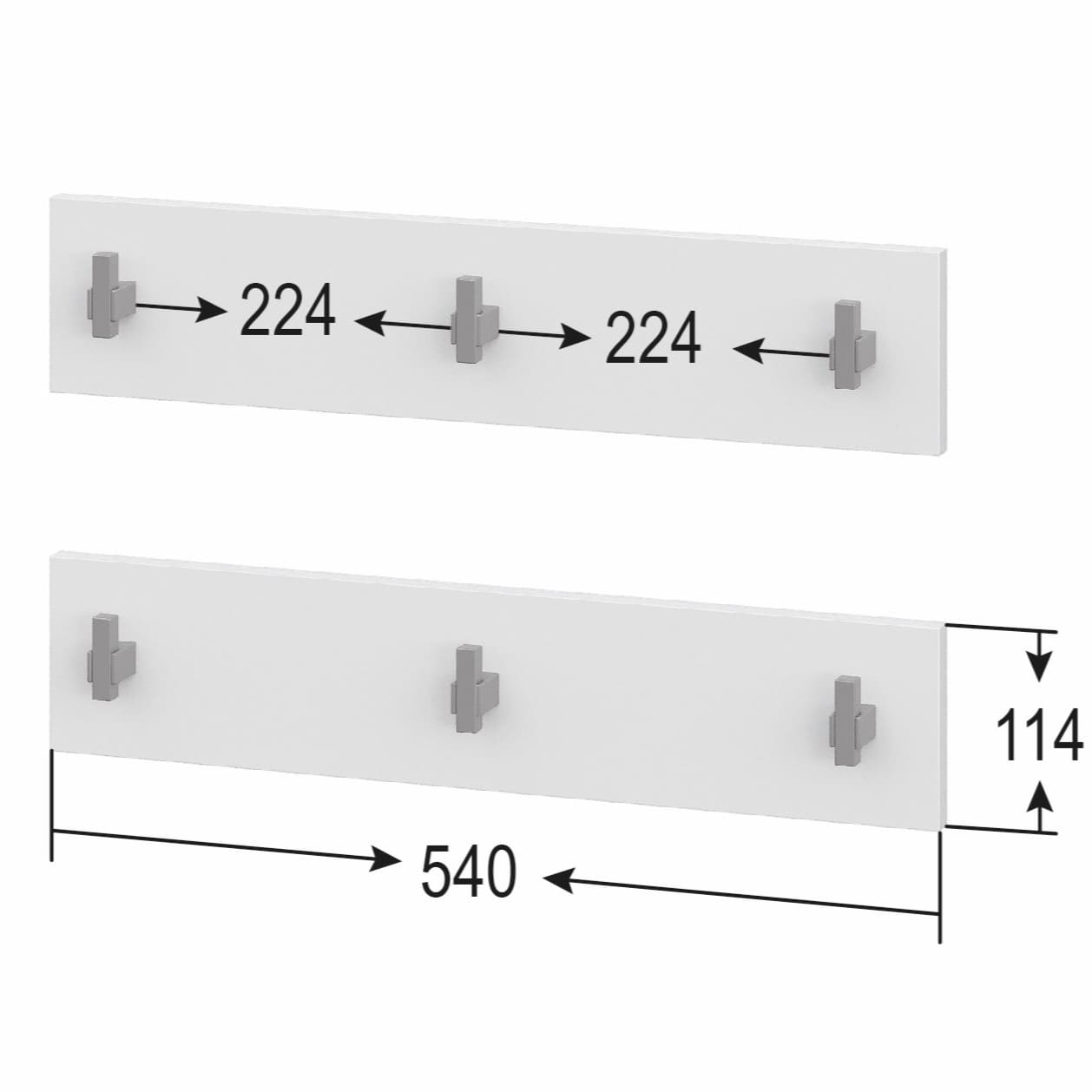 Вешалка "ОТТО" Белый комплект 2 шт. (вш1)